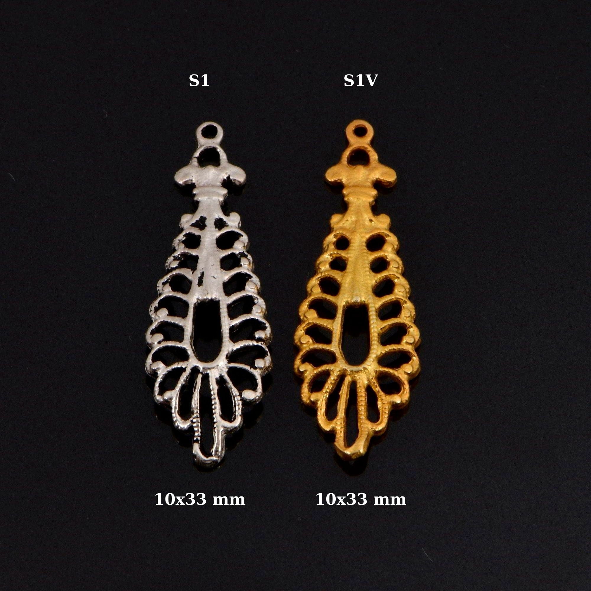 925 Sterling Silver & 24K Gold Vermeil Chandelier Component for Earring, Chandelier Connector, Chandelier Shape Jewelry Findings, SV1/S1