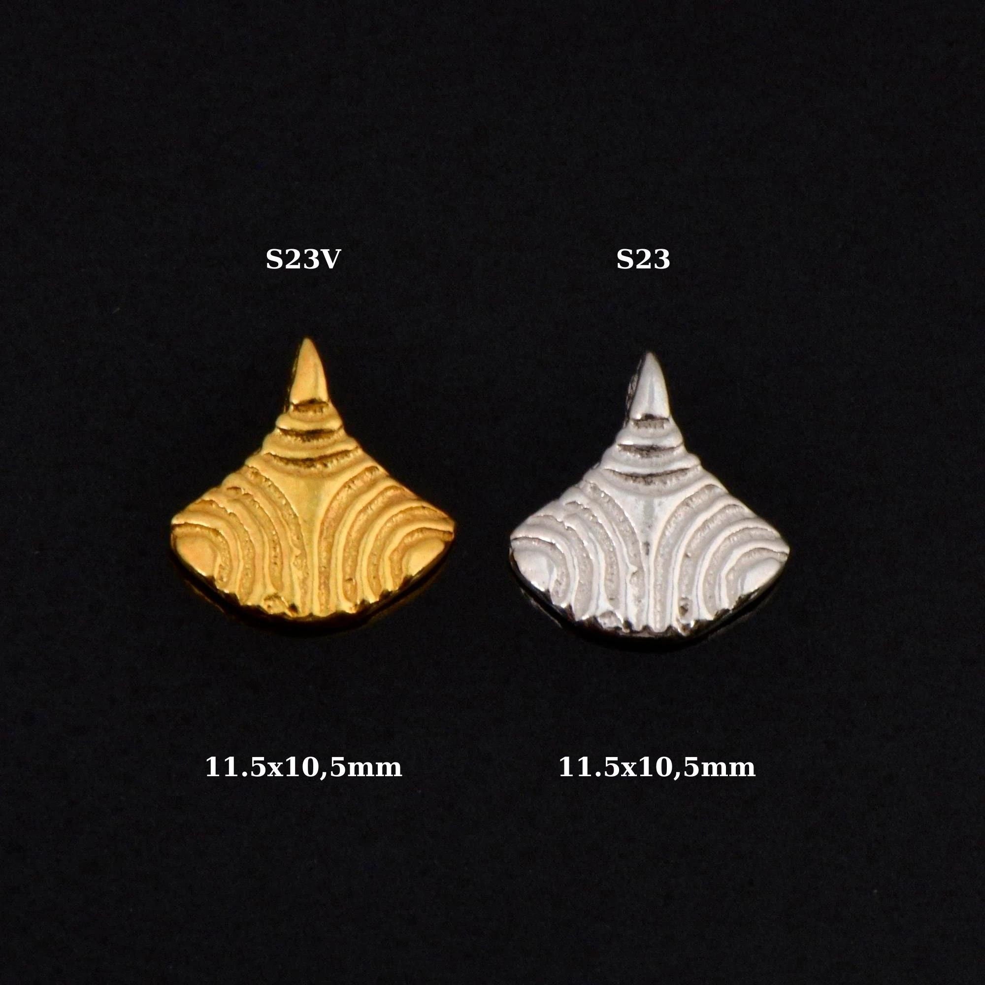 24K Gold Vermeil & 925 Stelling Silver Sea Shell Dangle Charm, Silver Dangle Charm, Earrings Dangle Charm, Jewelry Finding, S23V\S23