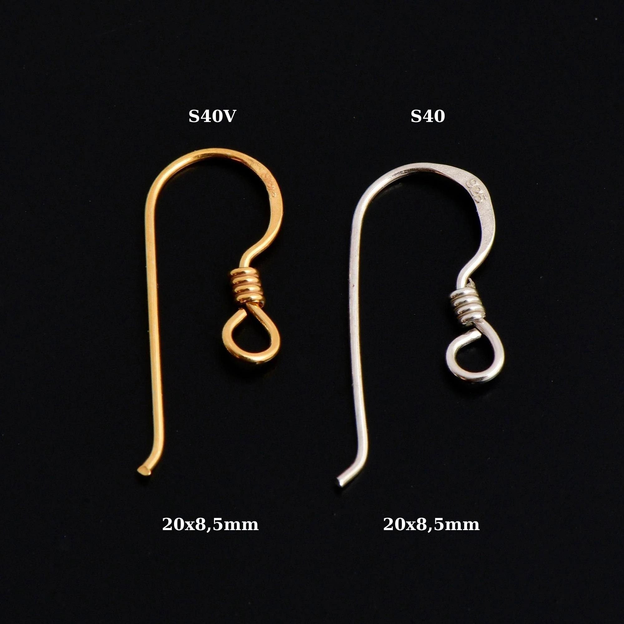 24K Gold Vermeil & 925 Sterling SilverEconomical Ear Wires, Earring Hooks, Ball Ear Wires, Earrings Making Supply, S40V/S40