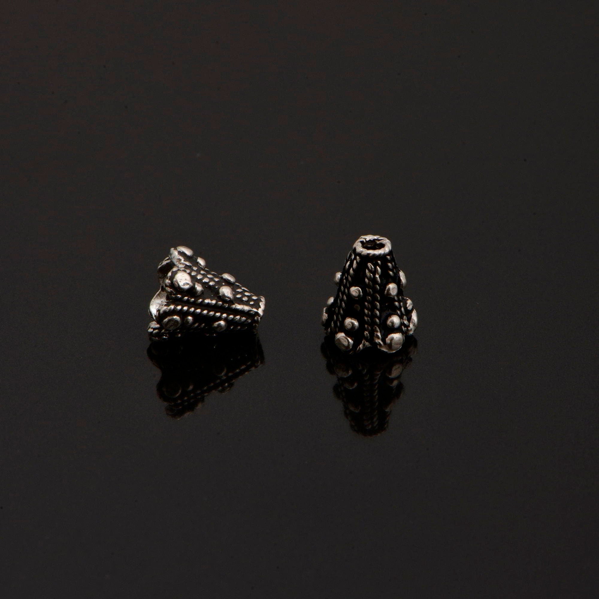 925 Sterling Silver Filigree Bead Caps, Handmade Silver Bead Caps, Solid Silver Bead Caps, Spacer Bead Caps, Jewelry Supply, M84
