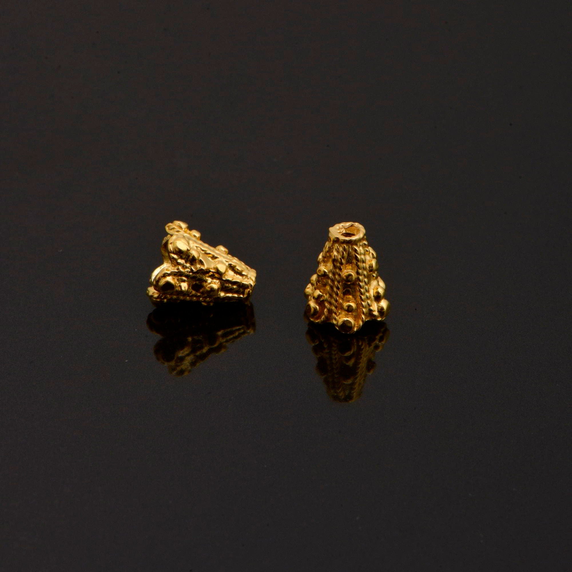 24K Gold Vermeil and 925 Silver Filigree Bead Caps, HandmadeBead Caps, Bead Caps, Spacer Bead Caps, Jewelry Supplies, M/VM84