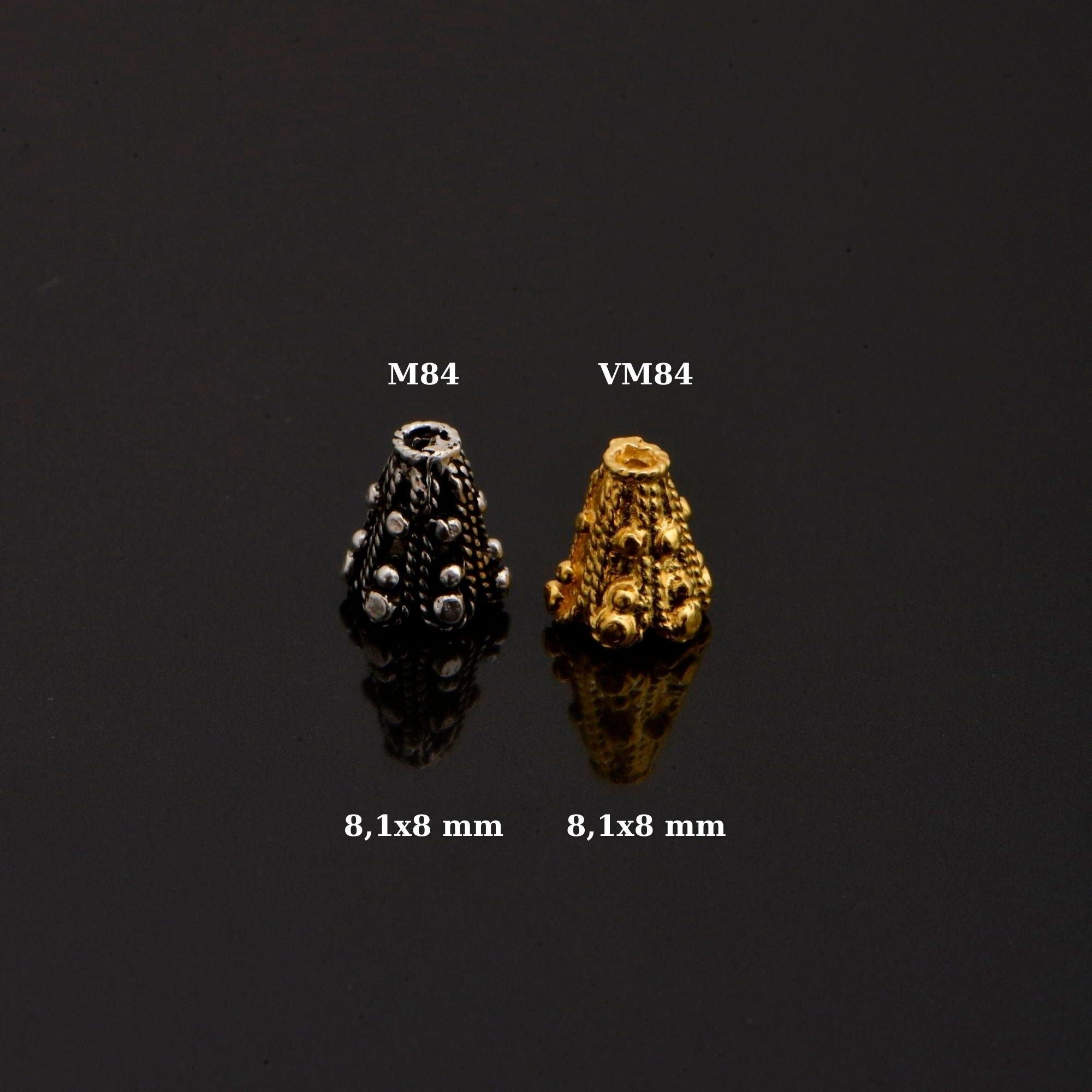 24K Gold Vermeil and 925 Silver Filigree Bead Caps, HandmadeBead Caps, Bead Caps, Spacer Bead Caps, Jewelry Supplies, M/VM84