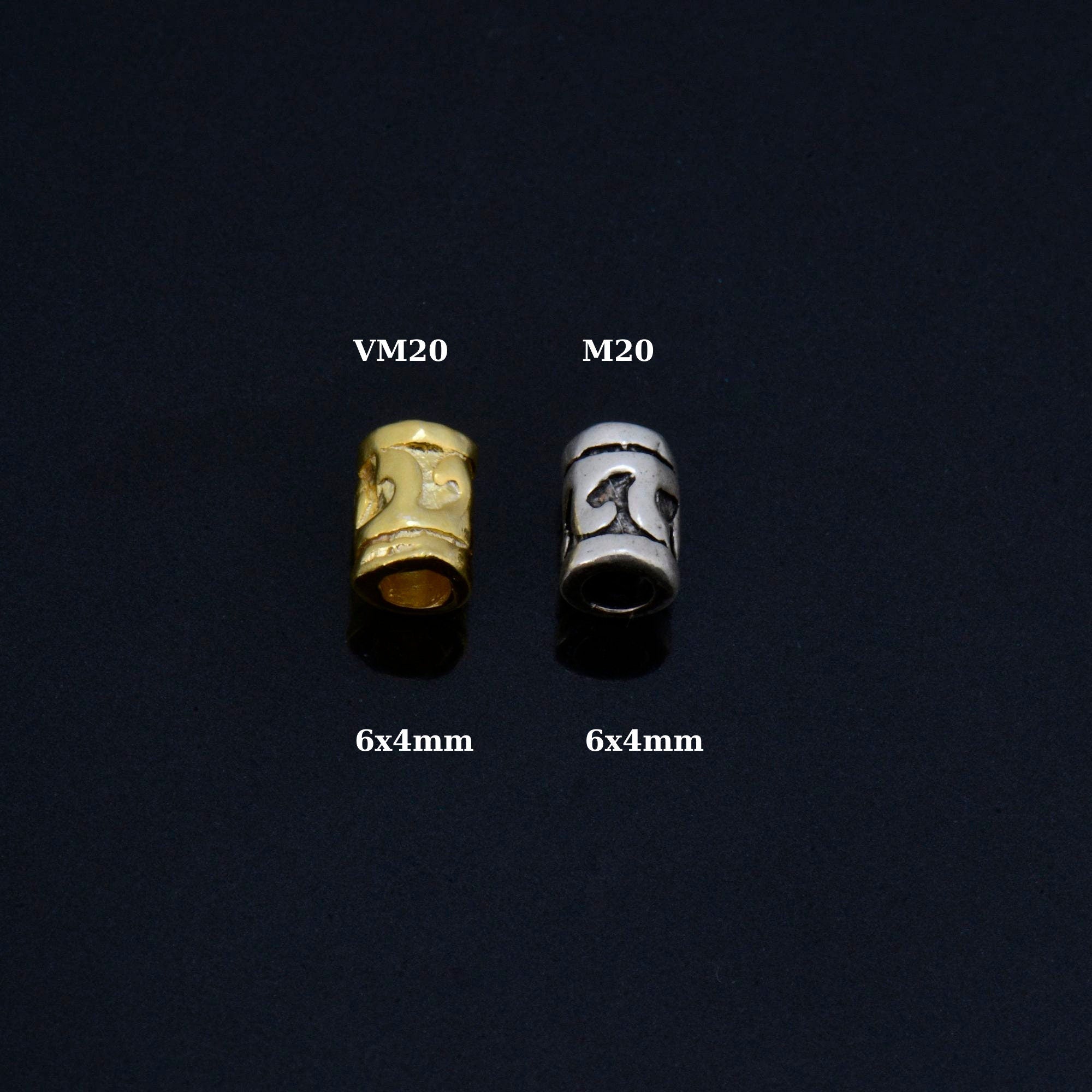 24K Gold Vermeil & 925 Silver Tube Beads, Gold Plated Tube Beads, Silver Spacer Tube Beads, Silver Tube Beads, Jewelry Making Supply, VM/M20