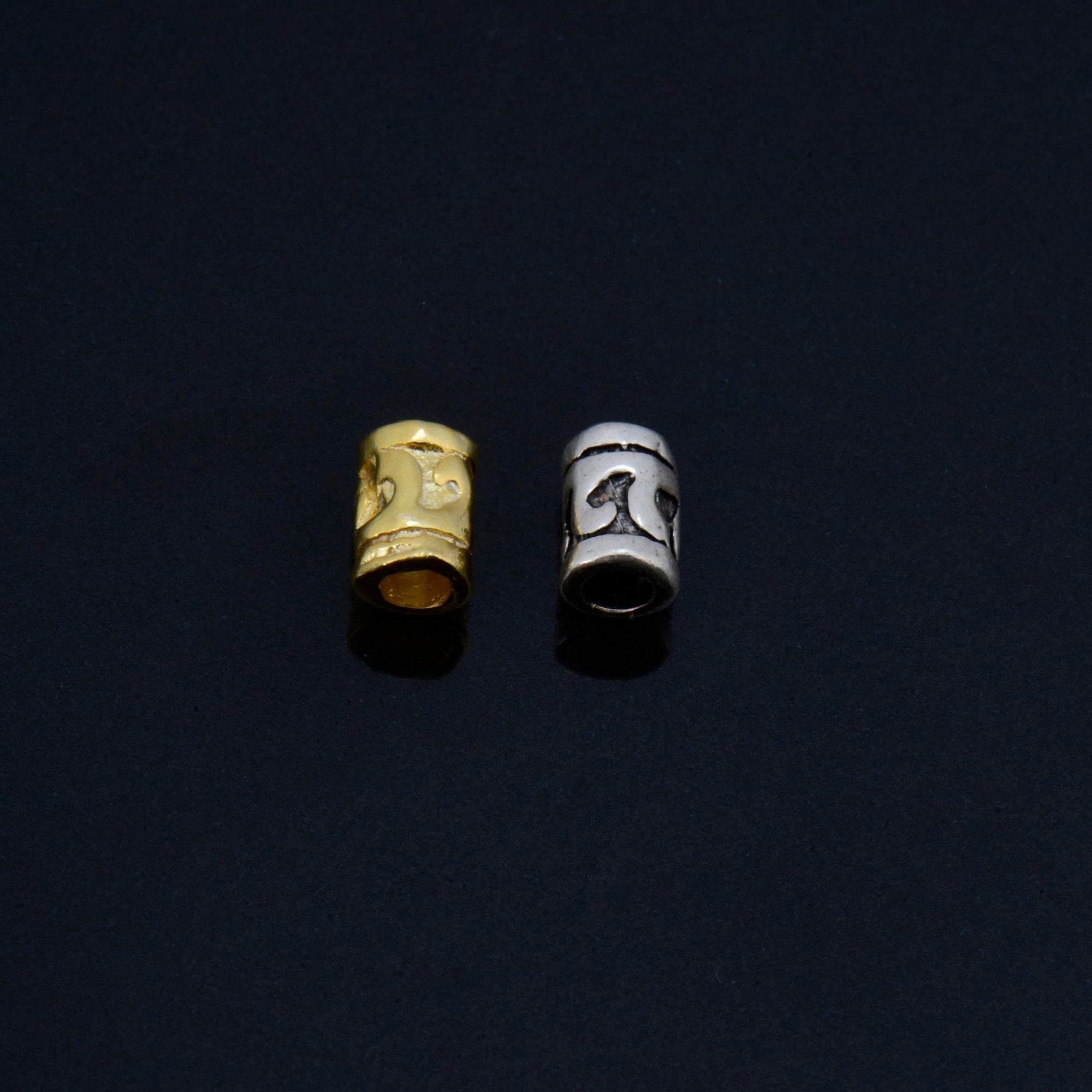 24K Gold Vermeil & 925 Silver Tube Beads, Gold Plated Tube Beads, Silver Spacer Tube Beads, Silver Tube Beads, Jewelry Making Supply, VM/M20