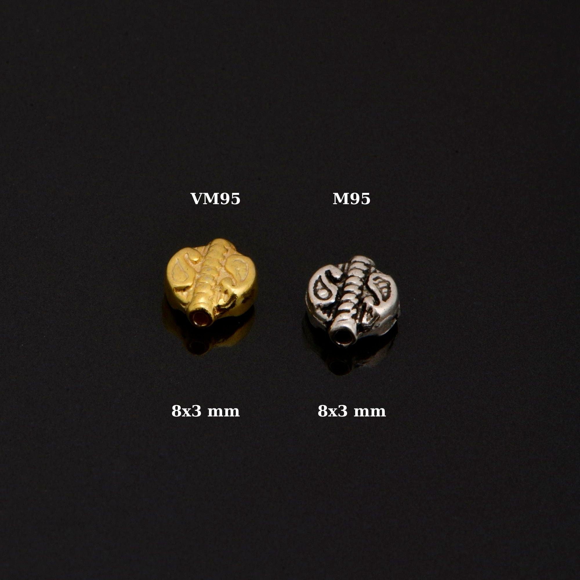 24K Gold Vermeil Turtle Spacer Beads, Handmade Silver Spacer Beads in 24K Gold, 925 Silver Spacer Beads, Jewelry Supplies, M/VM95