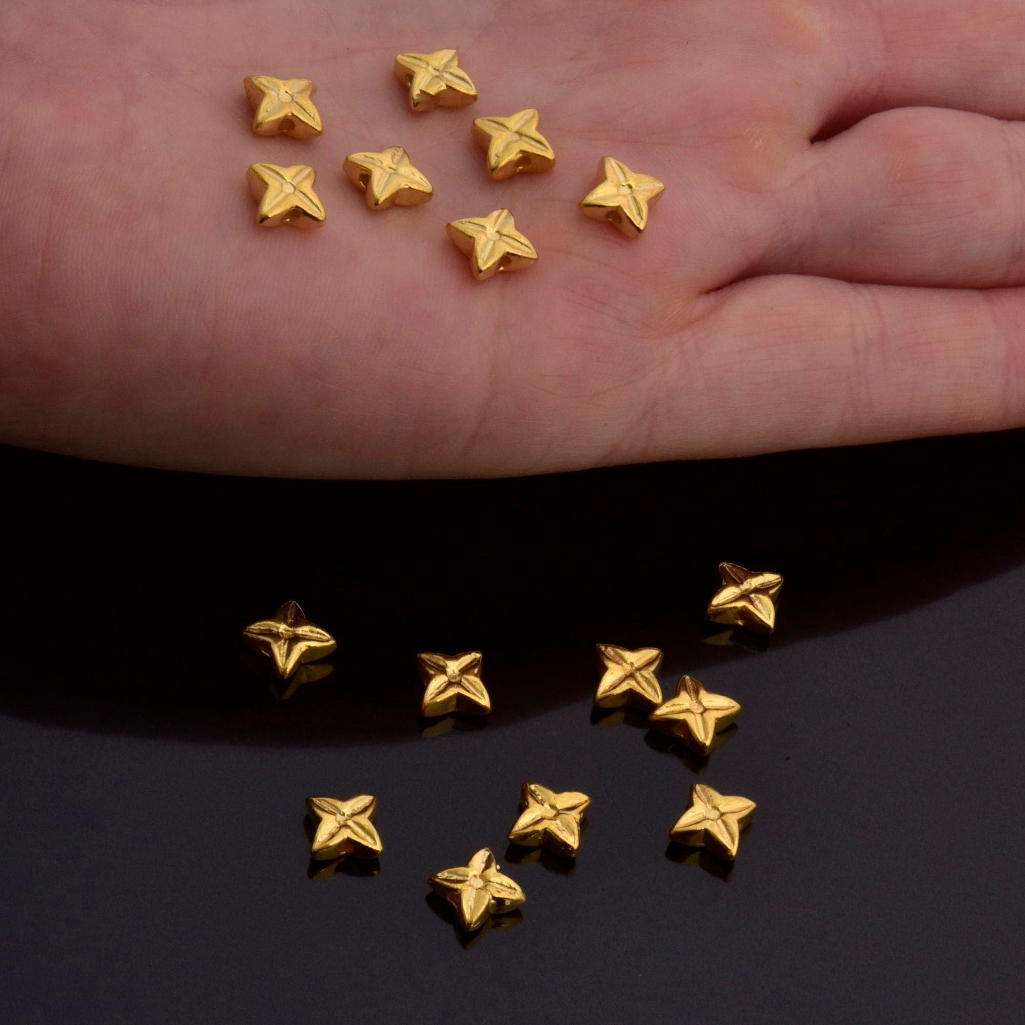 24K Gold Vermeil Flat Tube Spacer Beads, Handmade Silver Spacer Beads in 24K Gold, 925 Silver Spacer Beads, Jewelry Supplies, VM102