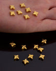 24K Gold Vermeil Flat Tube Spacer Beads, Handmade Silver Spacer Beads in 24K Gold, 925 Silver Spacer Beads, Jewelry Supplies, VM102