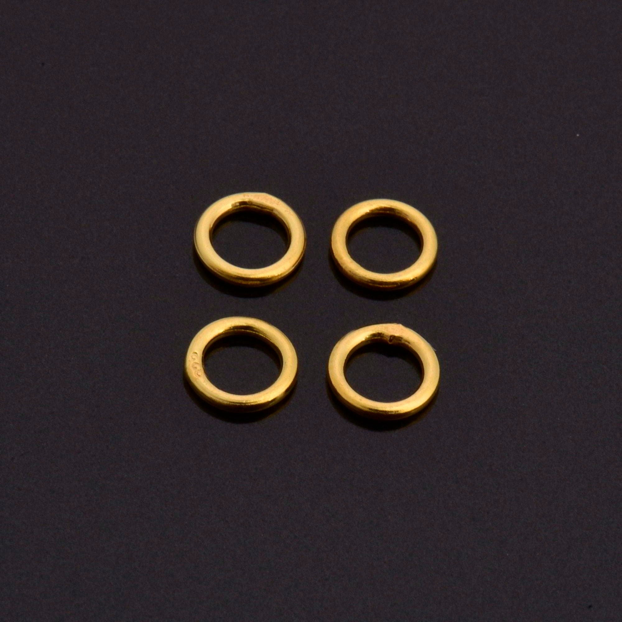Dia 6mm & Ga.4 24K Gold CLOSED Jump Rings, tough, High Quality in Gold Vermeil, 925 Sterling Silver Jump Rings, Jewelry Findings, VM103C