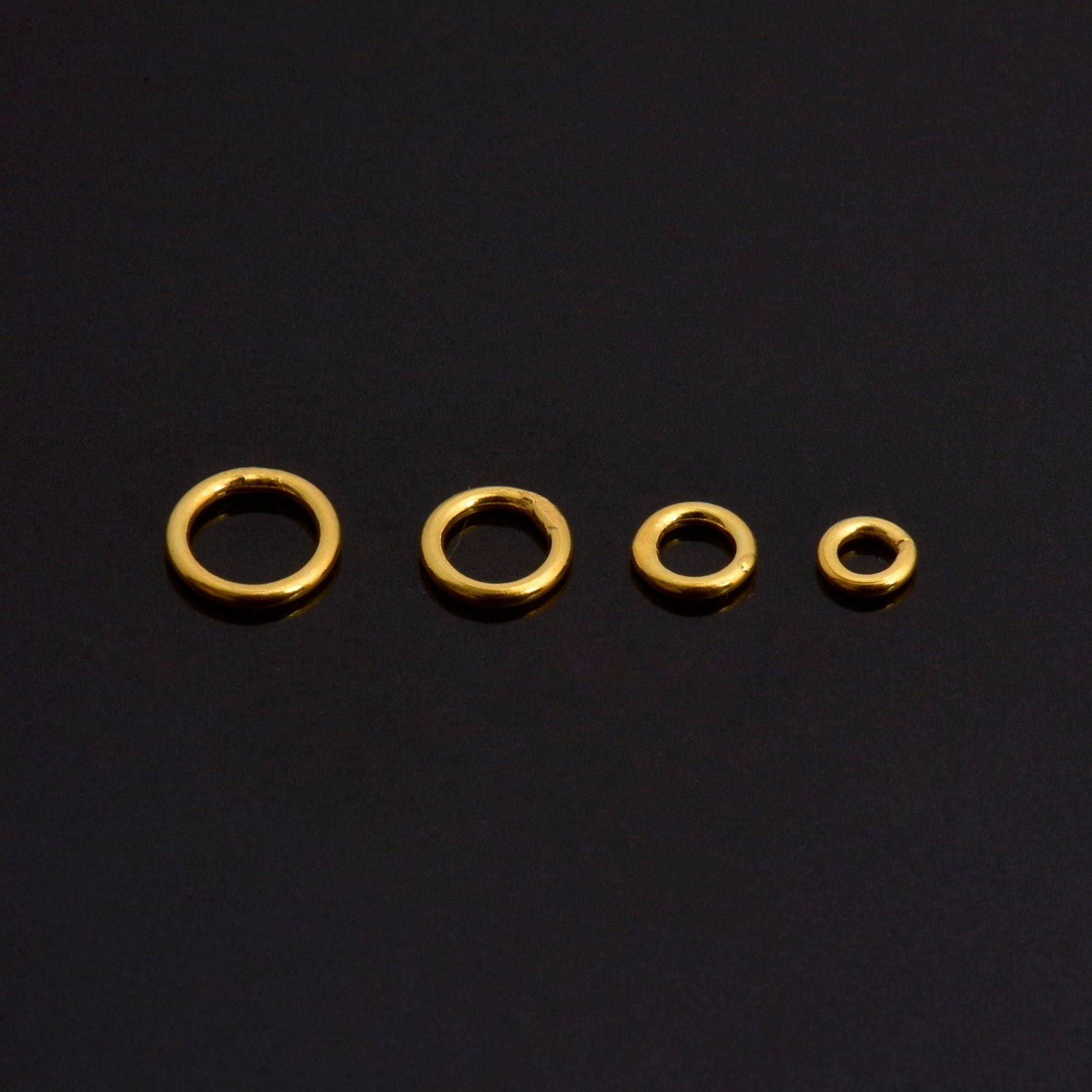 24K Gold Vermeil & 925 Silver High Quality CLOSED Jump Rings, CLOSED Jump Rings, Sterling Silver Closed Rings Jewelry Supplies, M/VM103A-D