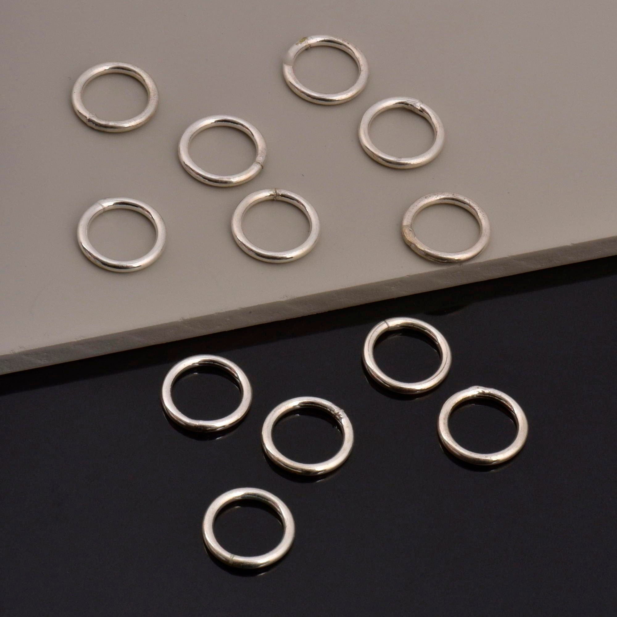925 Sterling Silver High Quality 15 mm CLOSED and HOLLOW Jump Rings, Jewelry Supplies, Findings, M104C