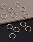 925 Sterling Silver High Quality 15 mm CLOSED and HOLLOW Jump Rings, Jewelry Supplies, Findings, M104C