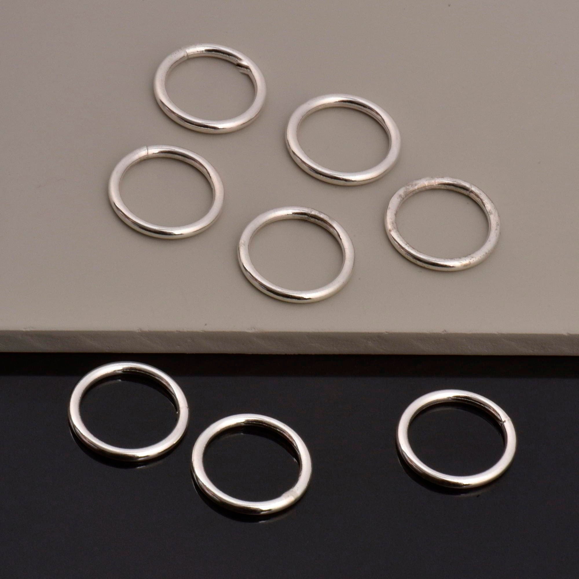 925 Sterling Silver High Quality 19 mm CLOSED and HOLLOW Jump Rings, Jewelry Supplies, Findings, M104D
