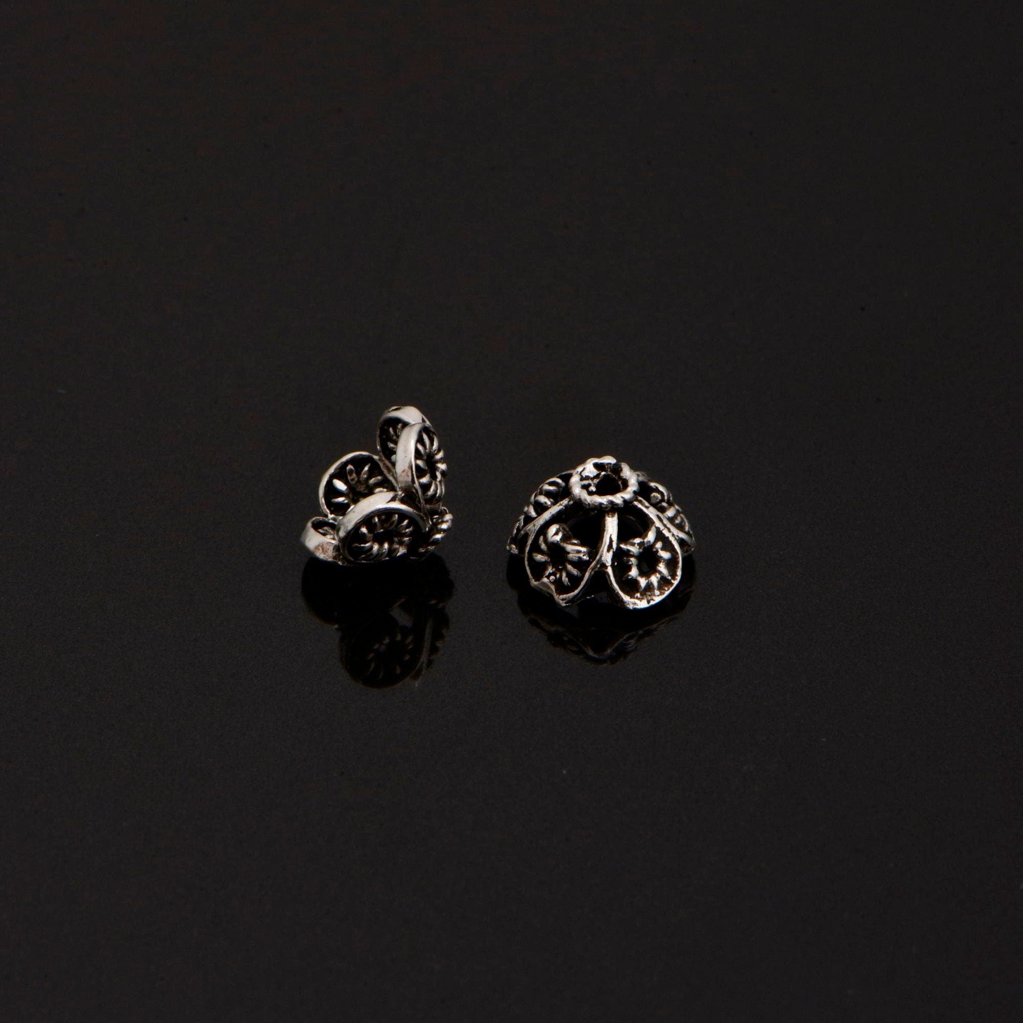925 Sterling Silver Filigree Bead Caps, Handmade Silver Bead Caps, Solid Silver Bead Caps, Spacer Bead Caps, Jewelry Supply, M82