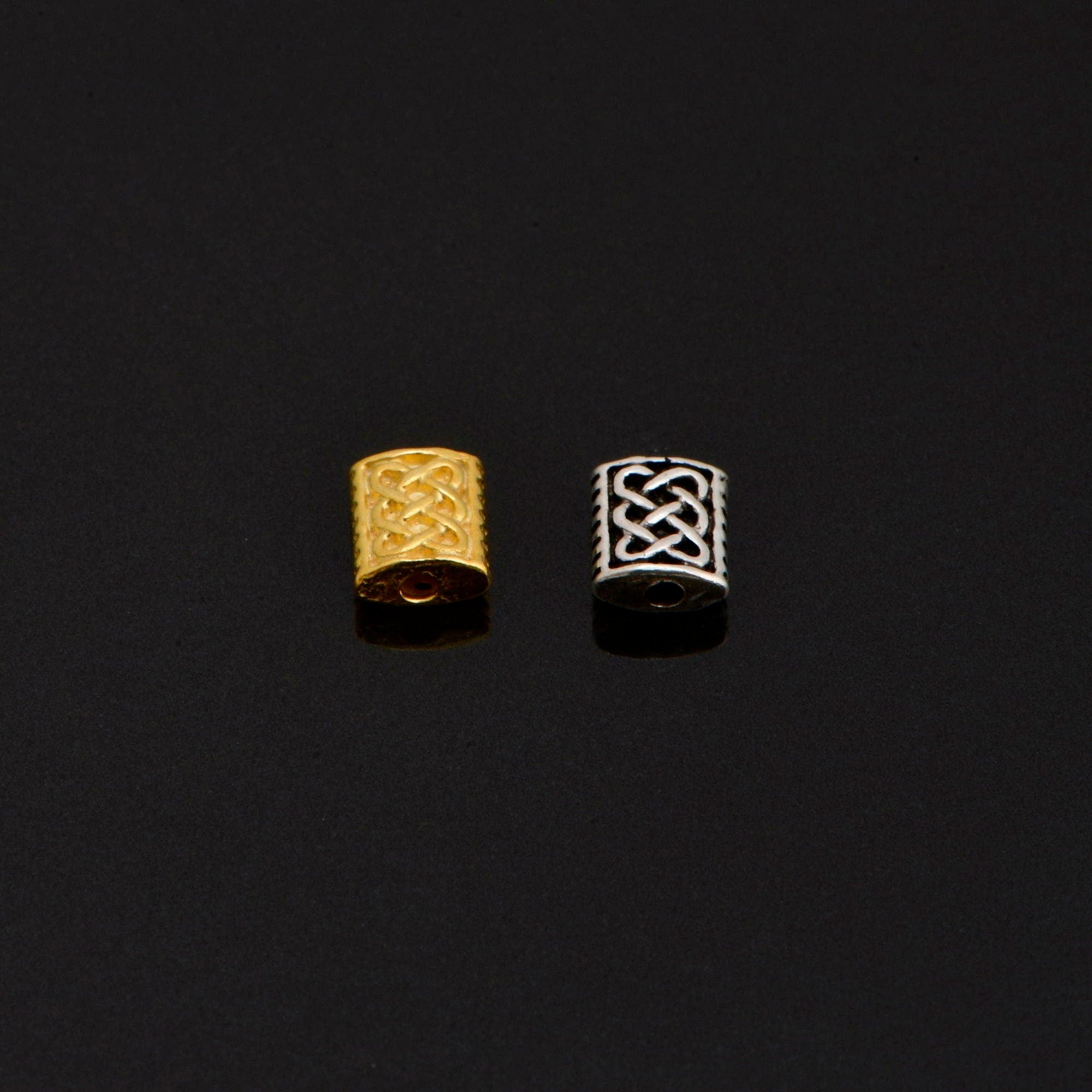 24K Gold Vermeil and 925 Silver Flat Tube Spacer Beads, Handmade Silver Spacer Beads İn Gold, Silver Spacer Beads, Jewelry Supplies, M/VM94