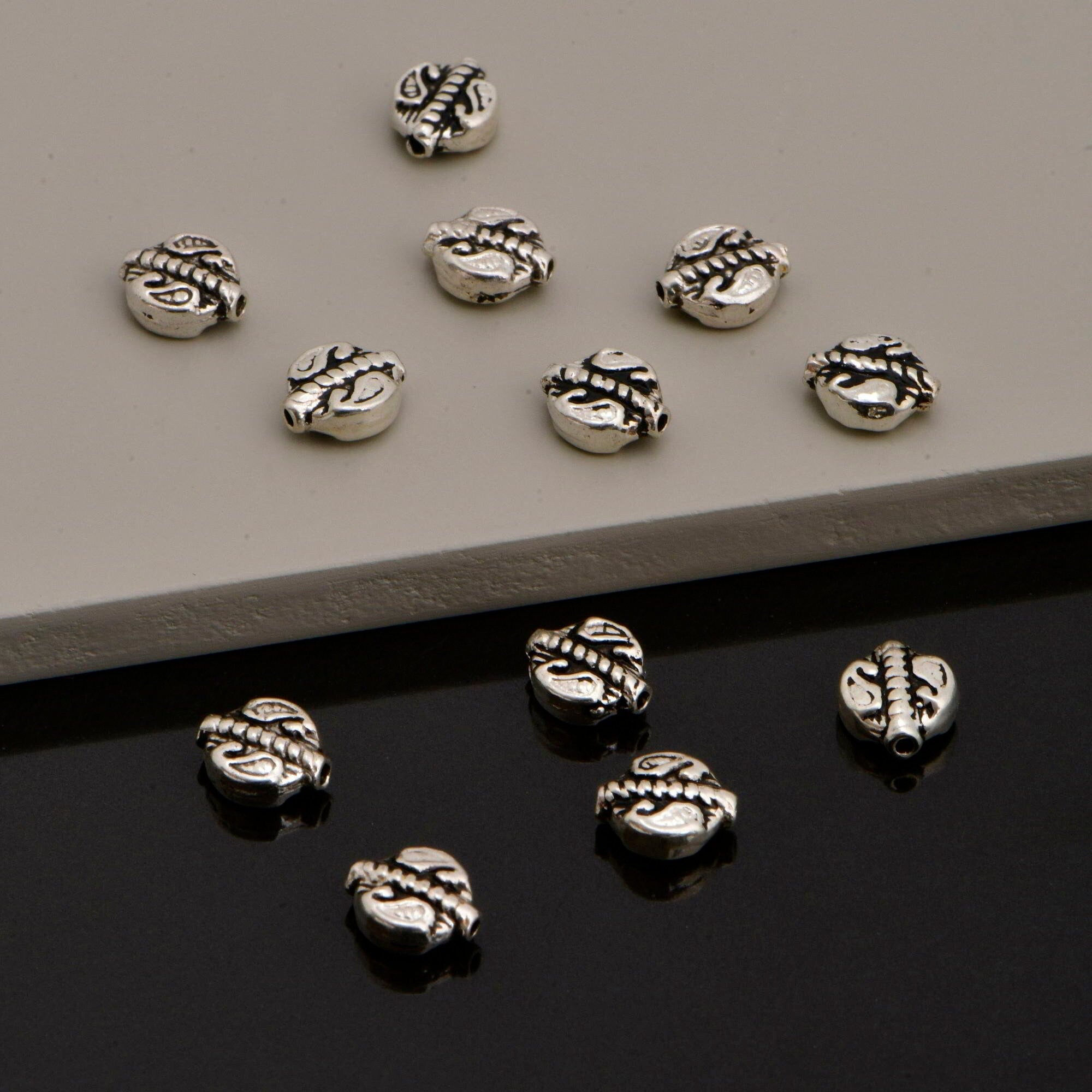 24K Gold Vermeil Turtle Spacer Beads, Handmade Silver Spacer Beads in 24K Gold, 925 Silver Spacer Beads, Jewelry Supplies, M/VM95