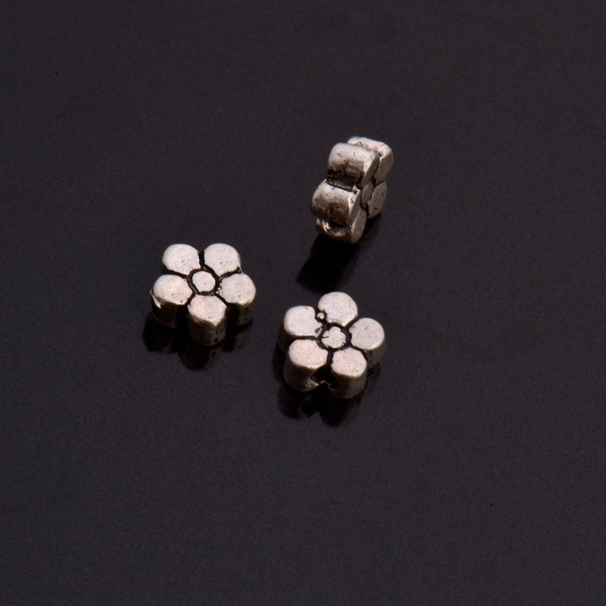 925 Sterling Silver Big Daisy Spacer Beads, Handmade Silver Spacer Beads, Solid Silver Spacer Beads, Jewelry Supply, M100