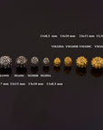 24K Gold Vermeil and 925 Silver Filigree Beads, Handmade Silver Beads in 24K Gold, Gold Beads, Spacer Beads, Jewelry Supply, M/VM109A-D