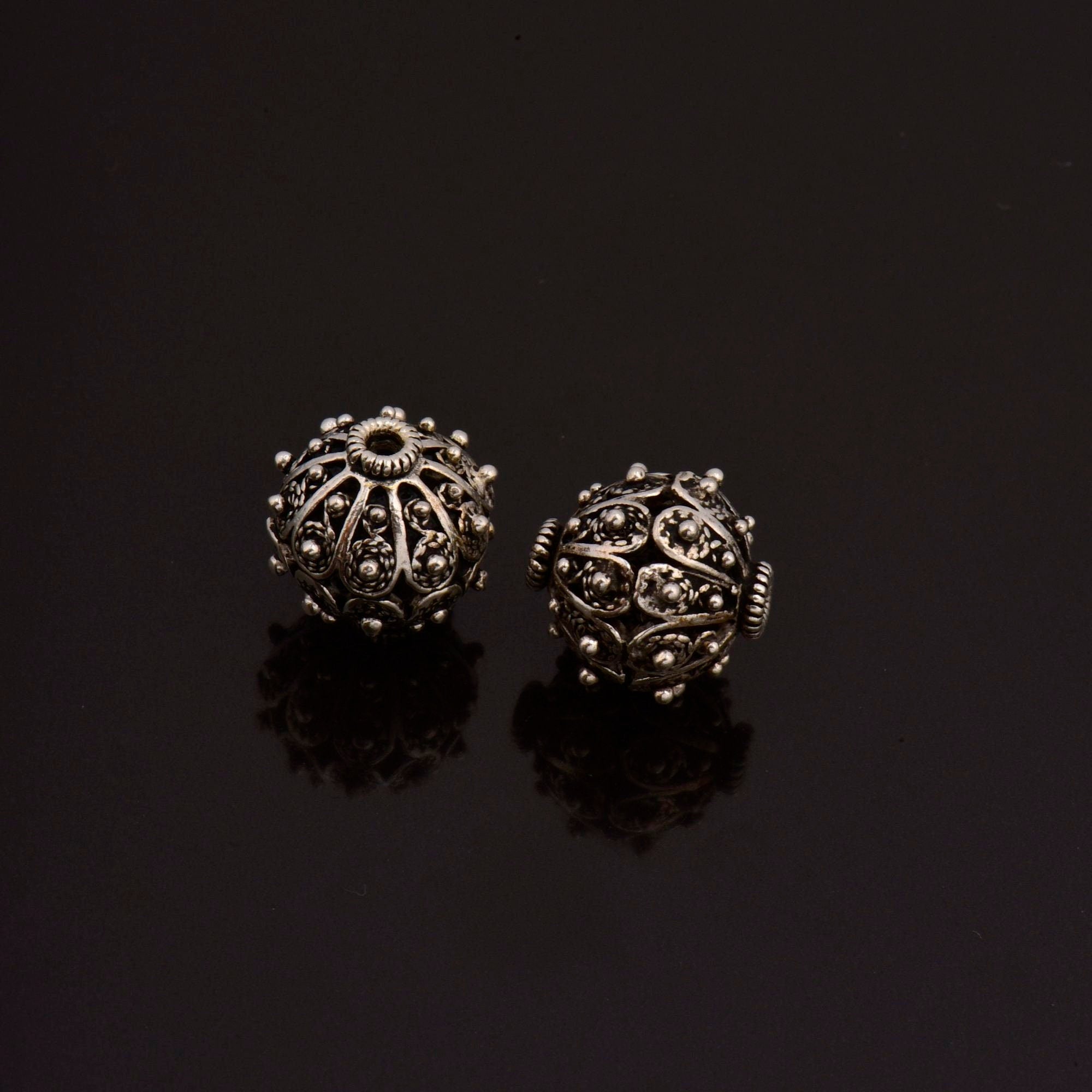24K Gold Vermeil and 925 Silver Filigree Beads, Handmade Silver Beads in 24K Gold, Gold Beads, Spacer Beads, Jewelry Supply, M/VM109A-D