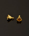 24K Gold Vermeil Peg Bail Hand Made Bead Caps for Half Drilled Beads, 925 Silver Bead Caps in 24K Gold, Jewelry Supplies, VM75