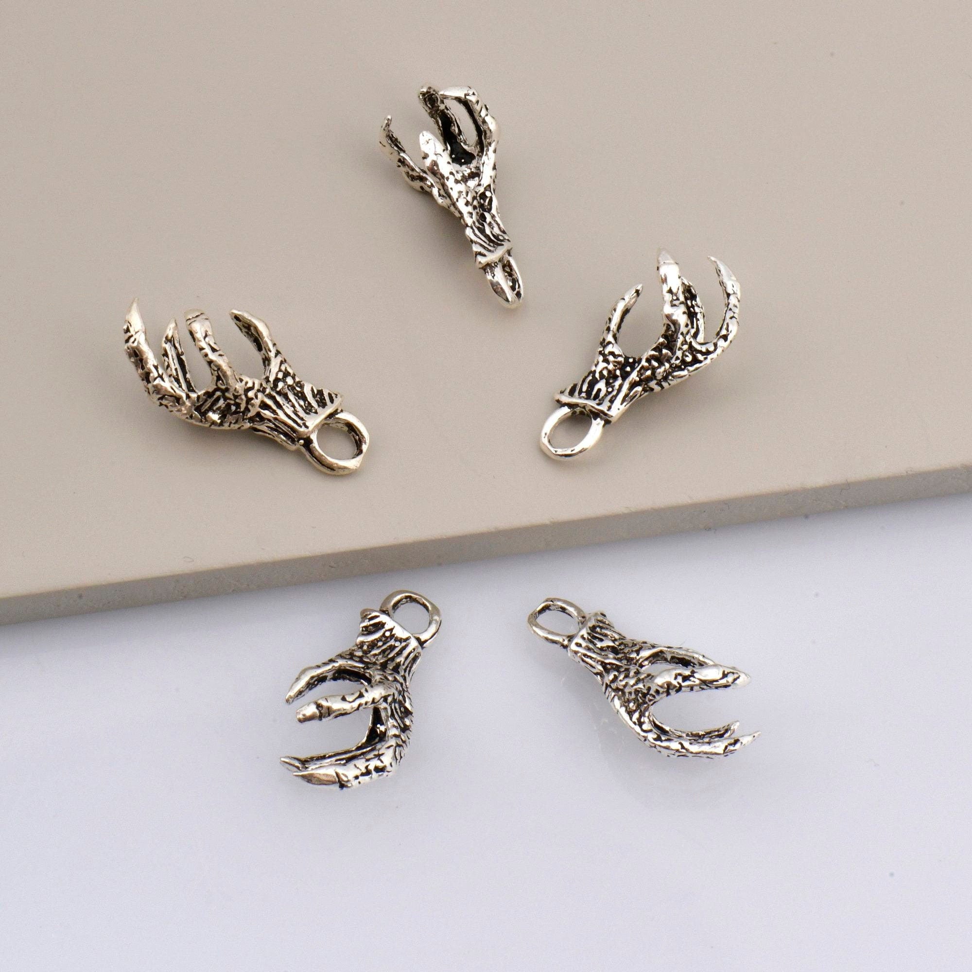 24K Gold Vermeil and 925 Silver Eagle Claws, Silver Dragons Claw Charms, Gold Plated Eagle Claw Pendant, Jewelry Making Findings, M/VM73