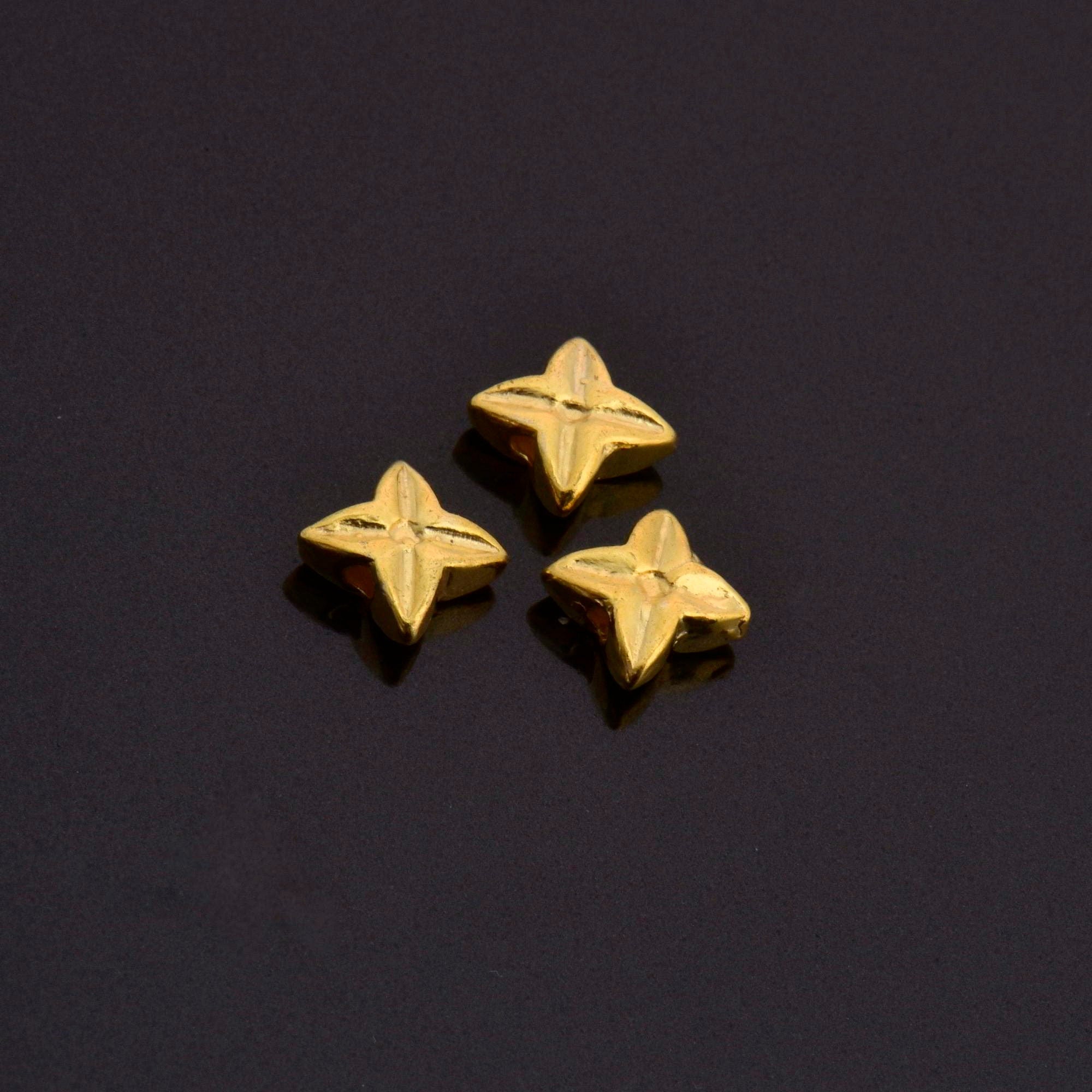 24K Gold Vermeil Flat Tube Spacer Beads, Handmade Silver Spacer Beads in 24K Gold, 925 Silver Spacer Beads, Jewelry Supplies, VM102