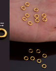 Dia 5mm & Ga.3 24K Gold Vermeil CLOSED Jump Rings, tough, High Quality in 925 Sterling Silver Jump Rings in Gold, Jewelry Findings, VM103B