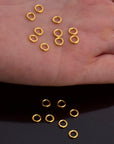 Dia 5mm & Ga.3 24K Gold Vermeil CLOSED Jump Rings, tough, High Quality in 925 Sterling Silver Jump Rings in Gold, Jewelry Findings, VM103B