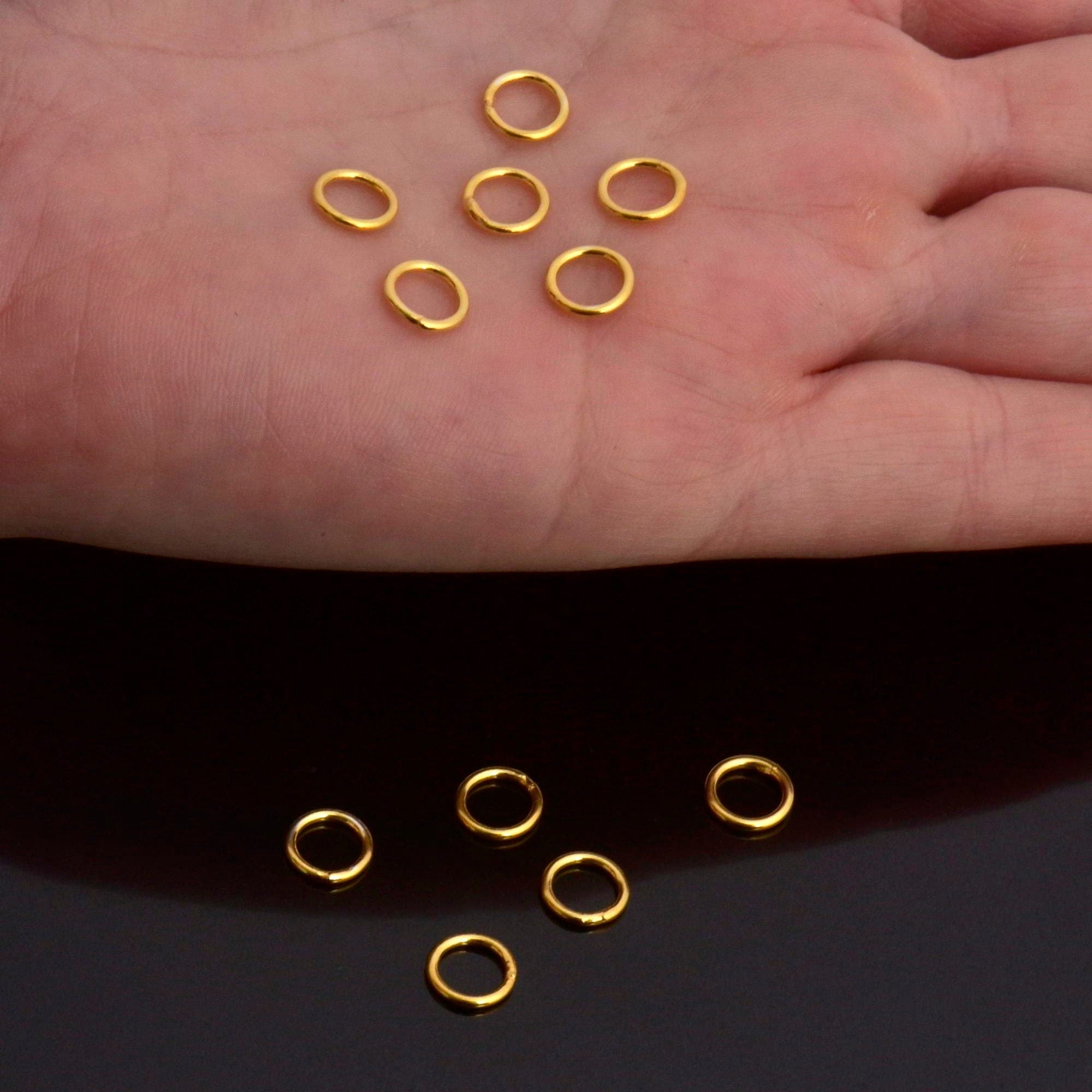 Dia 7mm & Ga.5 24K Gold CLOSED Jump Rings, tough, High Quality in Gold Vermeil, 925 Sterling Silver Jump Rings, Jewelry Findings, VM103D