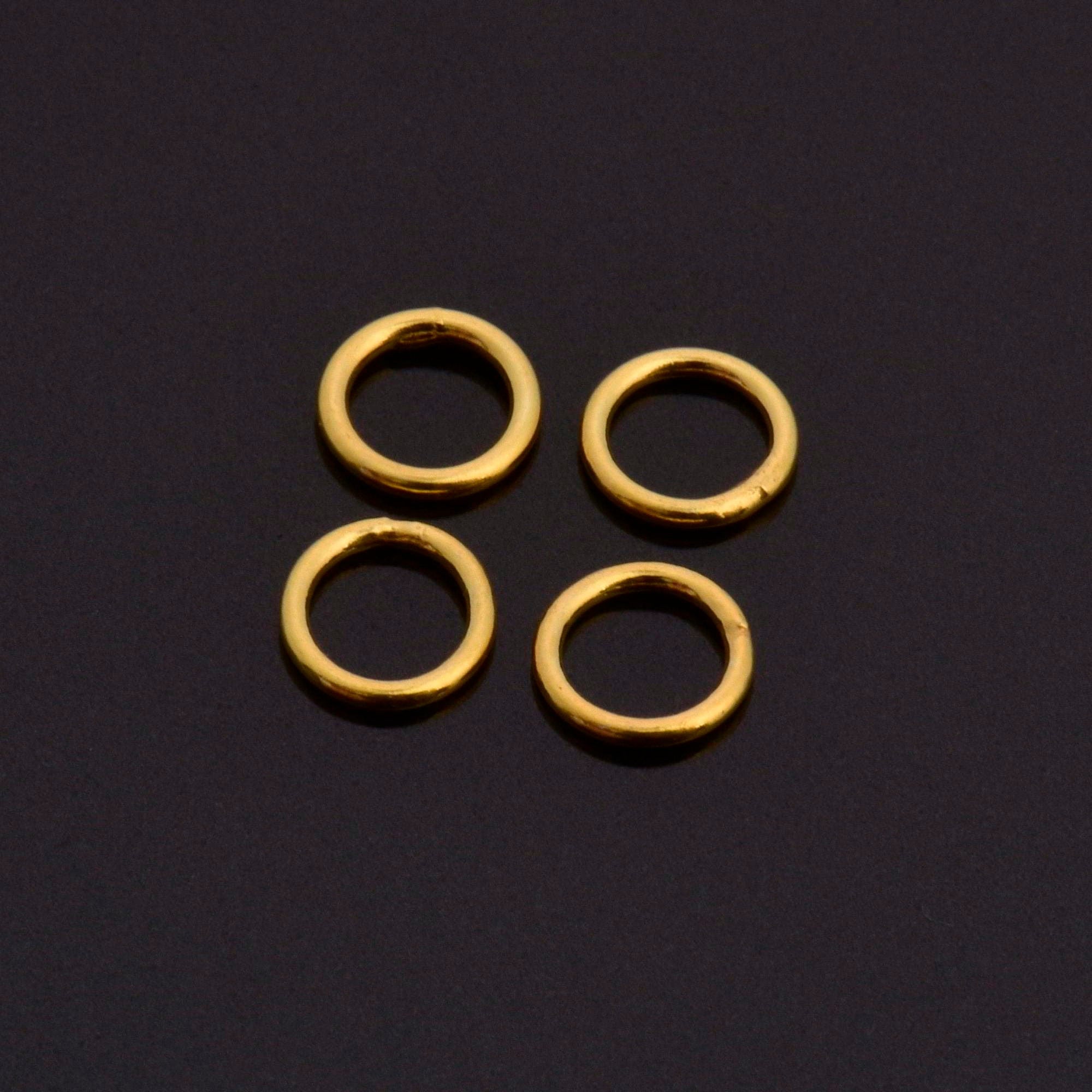 Dia 7mm & Ga.5 24K Gold CLOSED Jump Rings, tough, High Quality in Gold Vermeil, 925 Sterling Silver Jump Rings, Jewelry Findings, VM103D