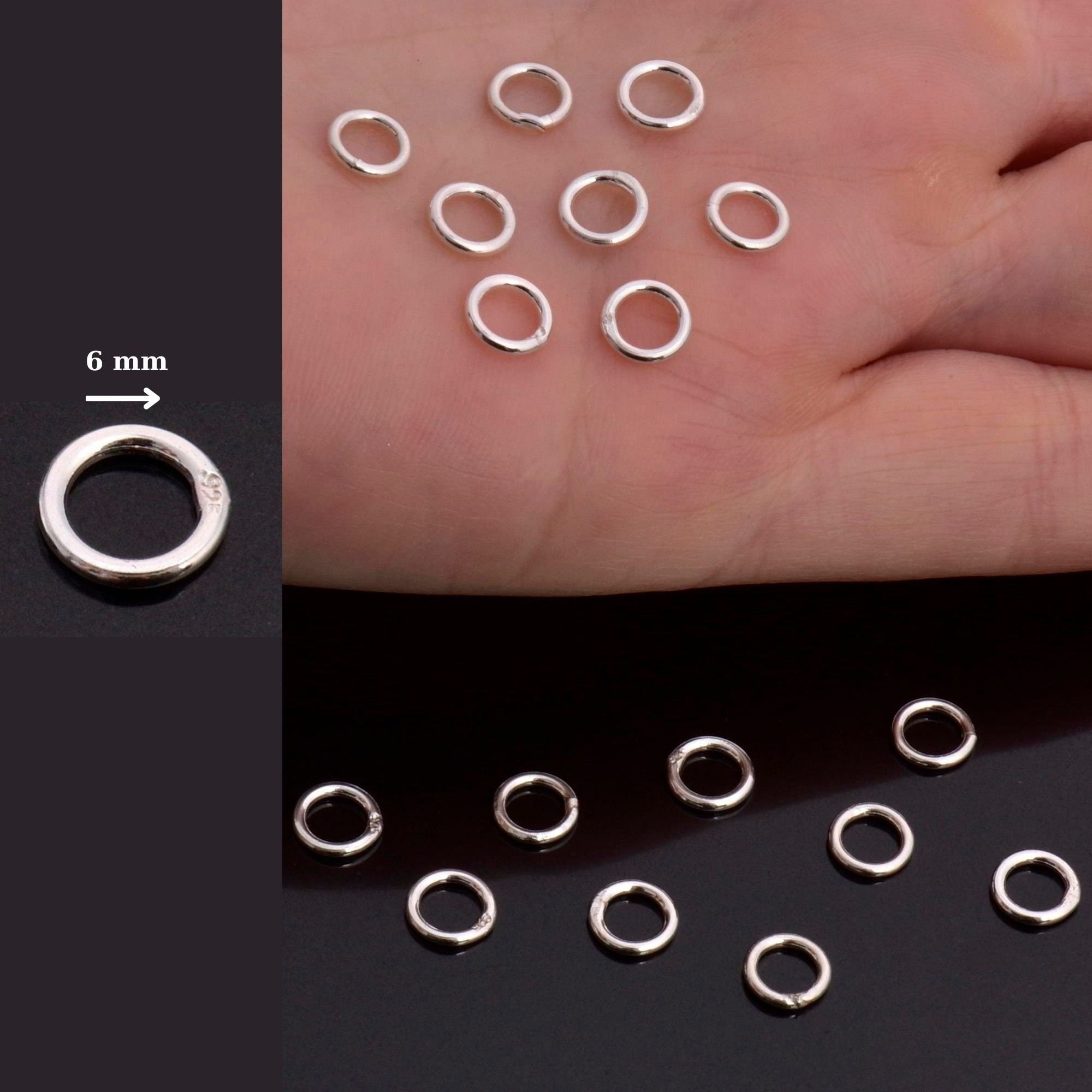 24K Gold Vermeil & 925 Silver High Quality CLOSED Jump Rings, CLOSED Jump Rings, Sterling Silver Closed Rings Jewelry Supplies, M/VM103A-D