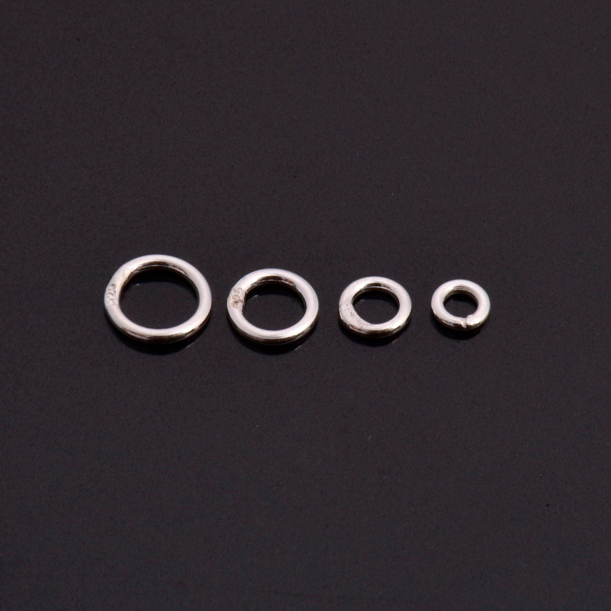 24K Gold Vermeil & 925 Silver High Quality CLOSED Jump Rings, CLOSED Jump Rings, Sterling Silver Closed Rings Jewelry Supplies, M/VM103A-D