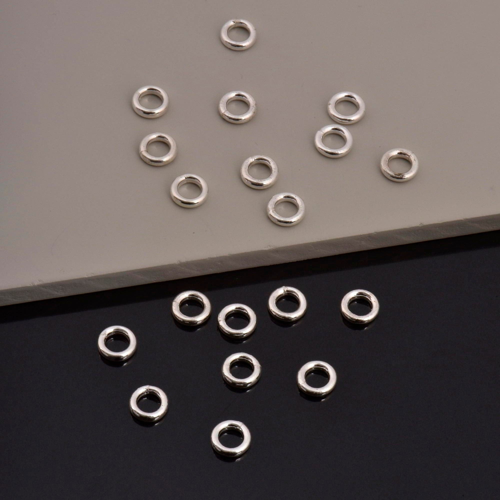 925 Sterling Silver High Quality 8 mm CLOSED and HOLLOW Jump Rings, Jewelry Supplies, Findings, M104A