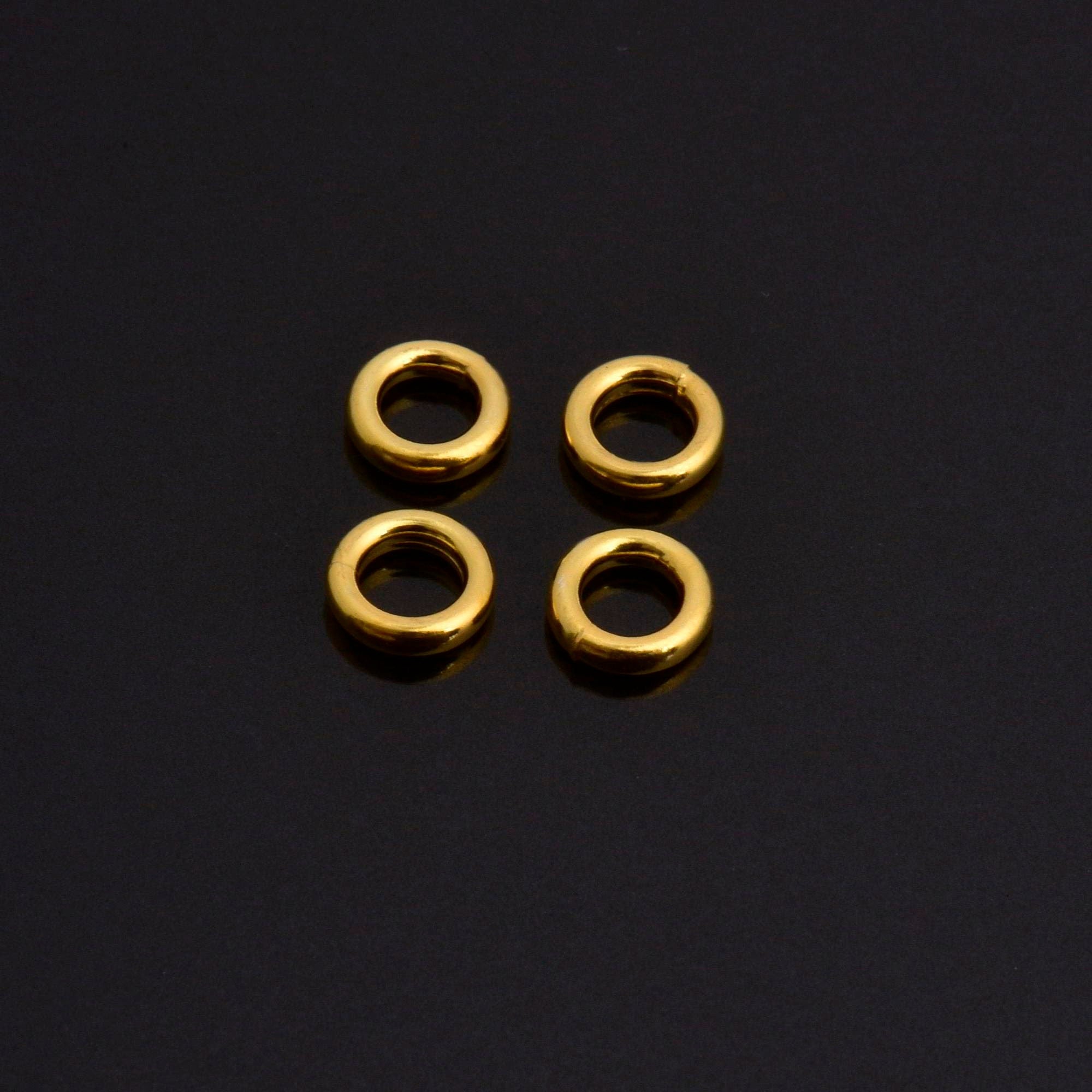 24K Gold Vermeil 8mm CLOSED Jump Rings, High Quality HOLLOW Jump Rings, 925 Sterling Silver Jump Rings, Jewelry Supplies, Findings, VM104A
