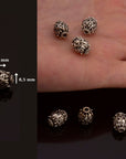 24K Gold Vermeil and 925 Silver Filigree Beads, Handmade Silver Beads in 24K Gold, Gold Beads, Spacer Beads, Jewelry Supply, M/VM109A-D