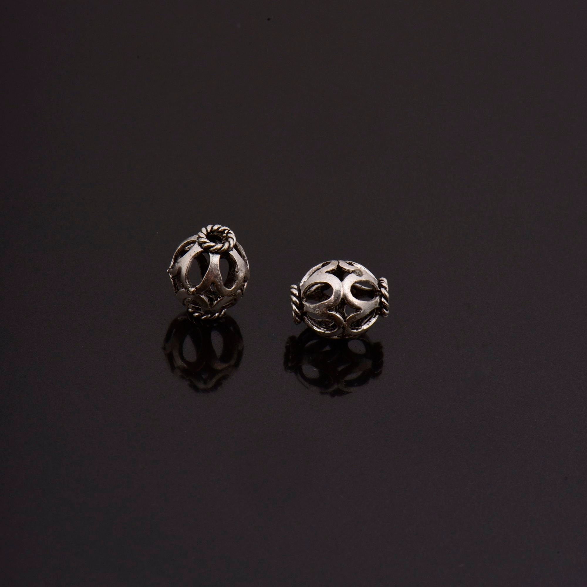 925 Sterling Silver Filigree Beads, Handmade Silver Beads, Solid Silver Beads, Spacer Beads, Jewelry Supply, M113