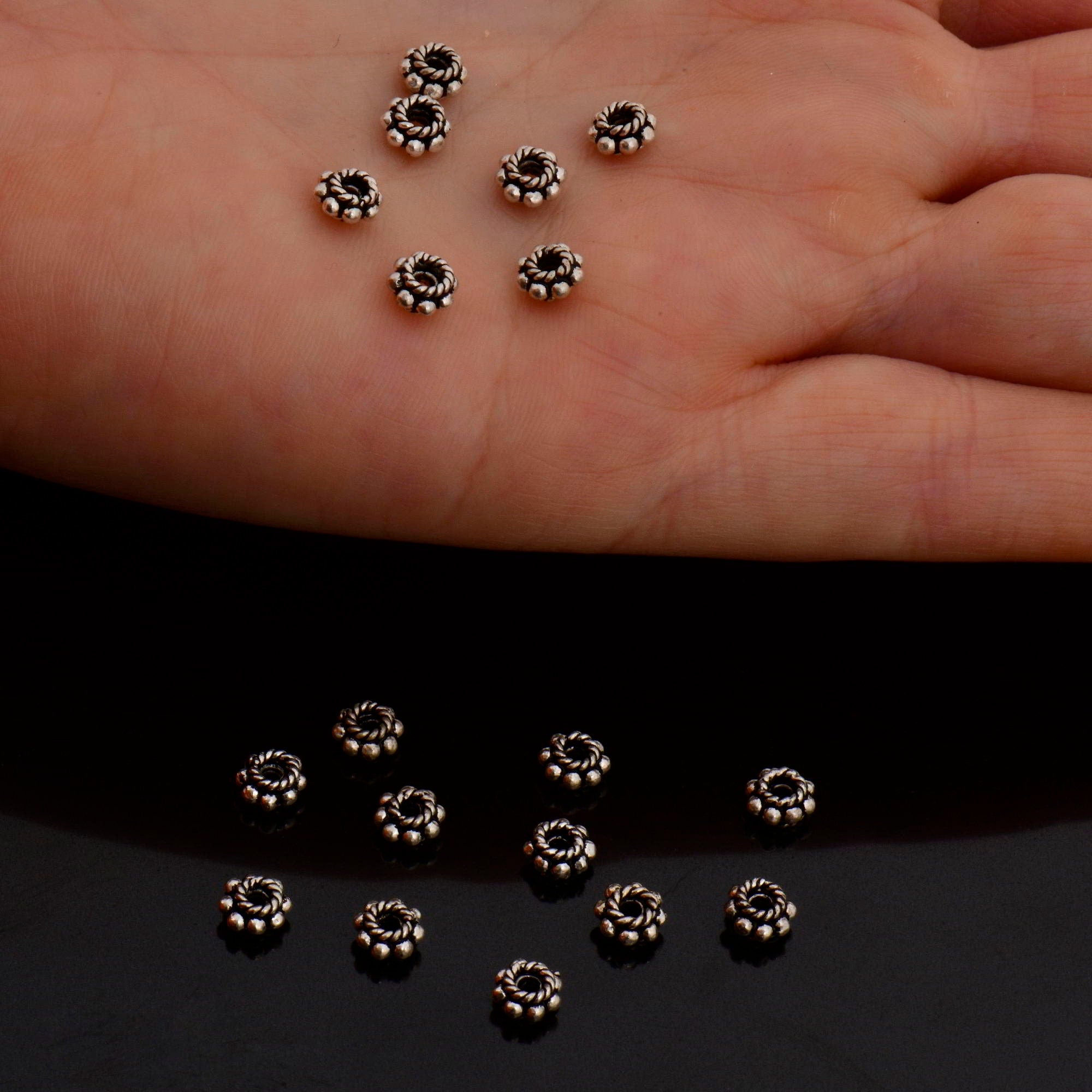925 Sterling Silver Separators, Handmade Silver Separators, Solid Silver Beads, Spacer Beads, Jewelry Supply, M134A