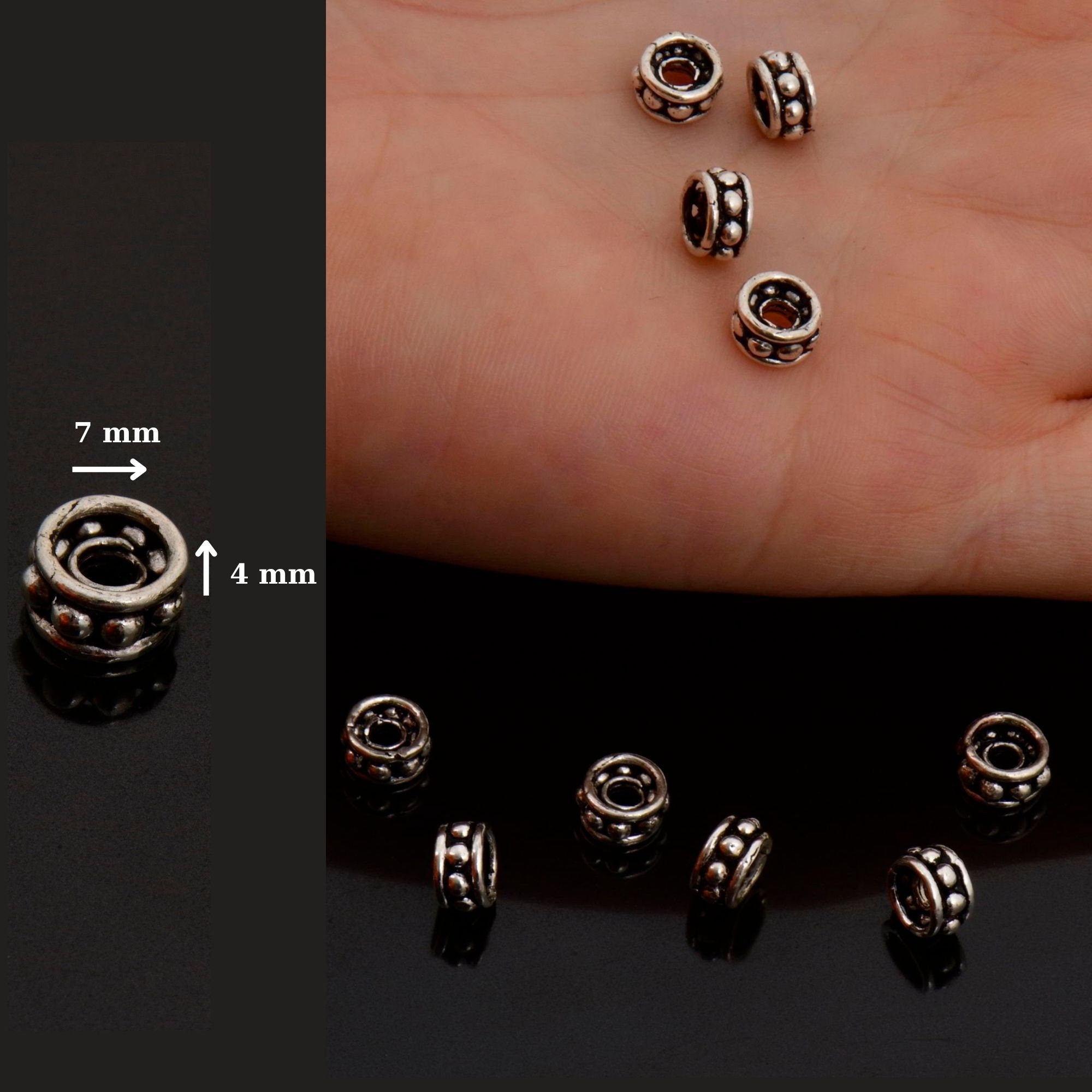 925 Sterling Silver Separators, Handmade Silver Separators, Solid Silver Beads, Spacer Beads, Jewelry Supply, M135B