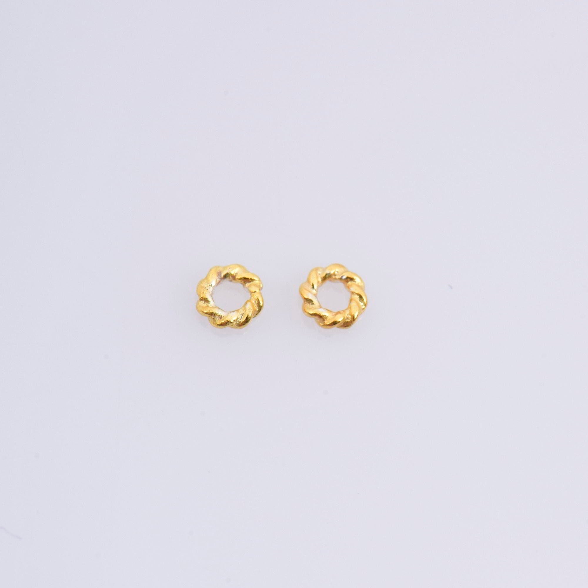 24K Gold Vermeil & 925 Silver 40 Pcs Rope Design Jump Rings, Closed Rope Jump Rings, Closed Rope Rings Seperator, Findings, M/VM70