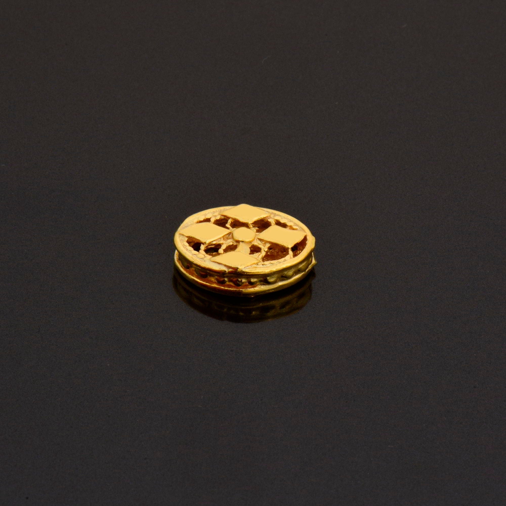 24K Gold Vermeil Flat Tube Spacer Beads, Handmade Silver Spacer Beads in 24K Gold, 925 Silver Spacer Beads, Jewelry Supplies, VM120