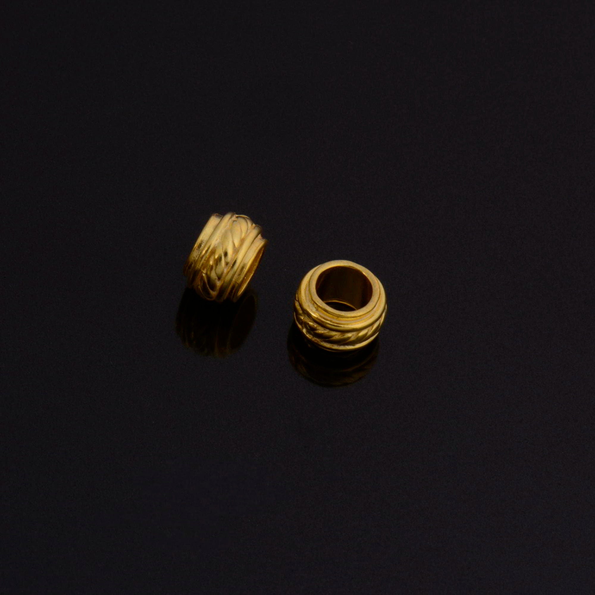 24K Gold Vermeil Large Hole Bead Rings, 925 Silver Hole Beads Rings, Gold Plated Bead Rings, Jewelry Making Findings, VM138