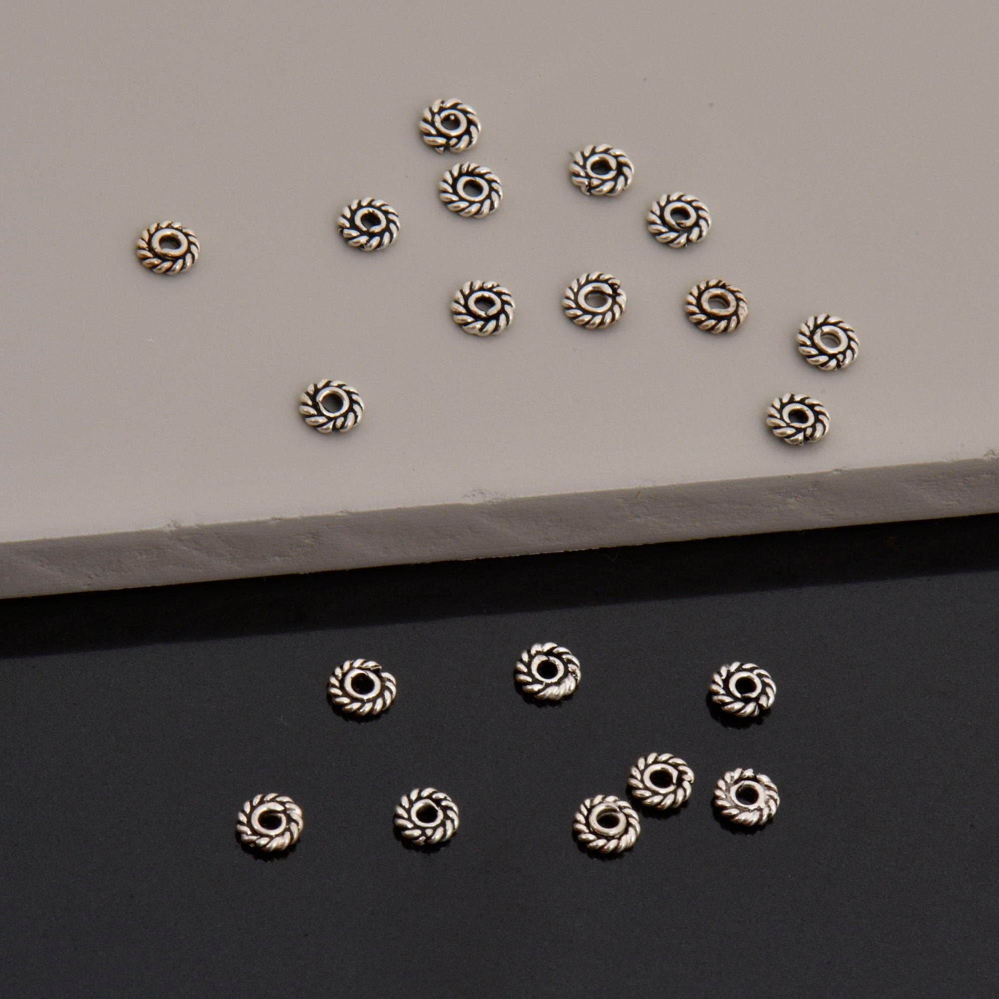 925 Sterling Silver Separators, Handmade Silver Separators, Solid Silver Beads, Spacer Beads, Jewelry Supply, M124
