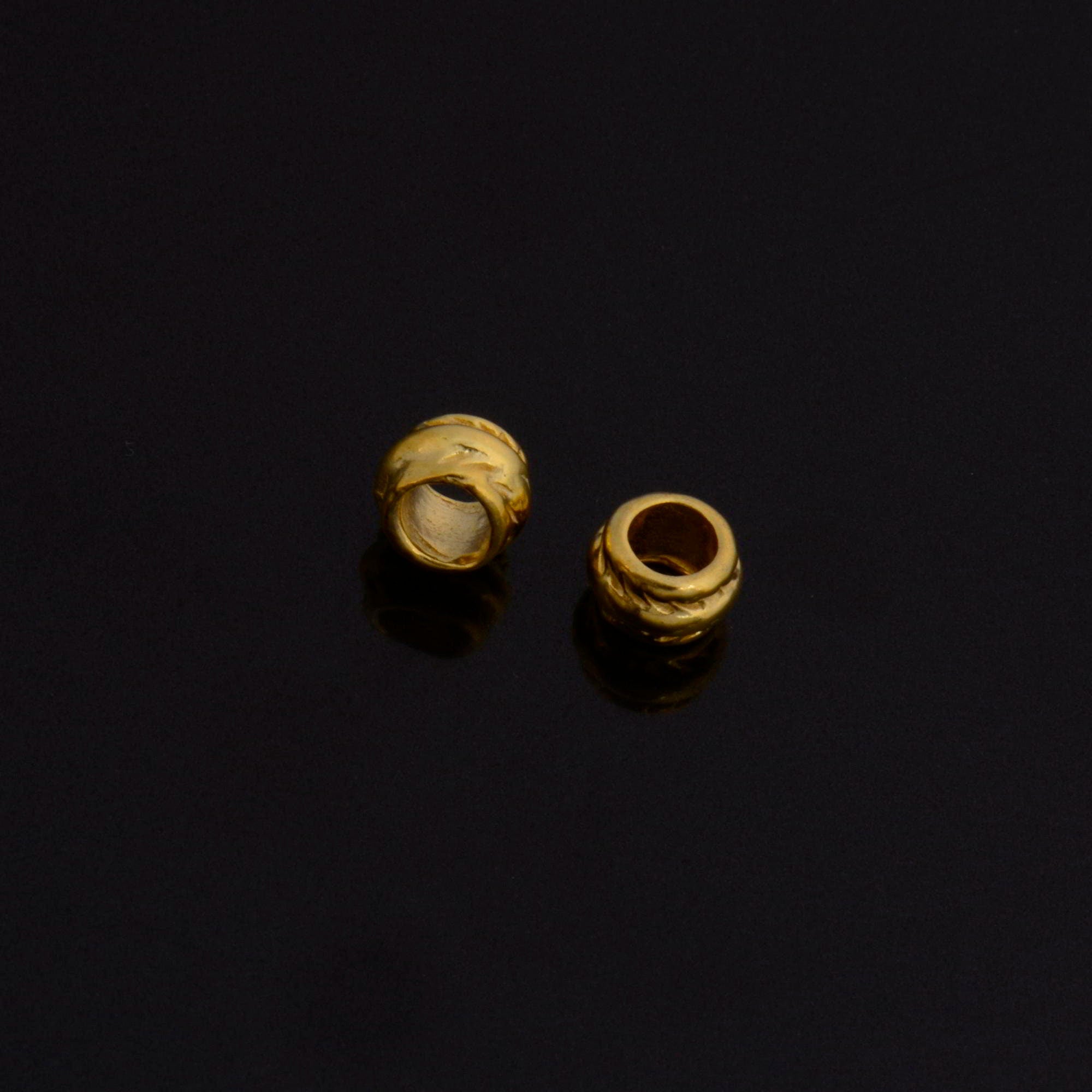 24K Gold Vermeil Large Hole Bead Rings, 925 Silver Hole Beads Rings, 24K Gold Plated Bead Rings, Jewelry Making Findings, VM139