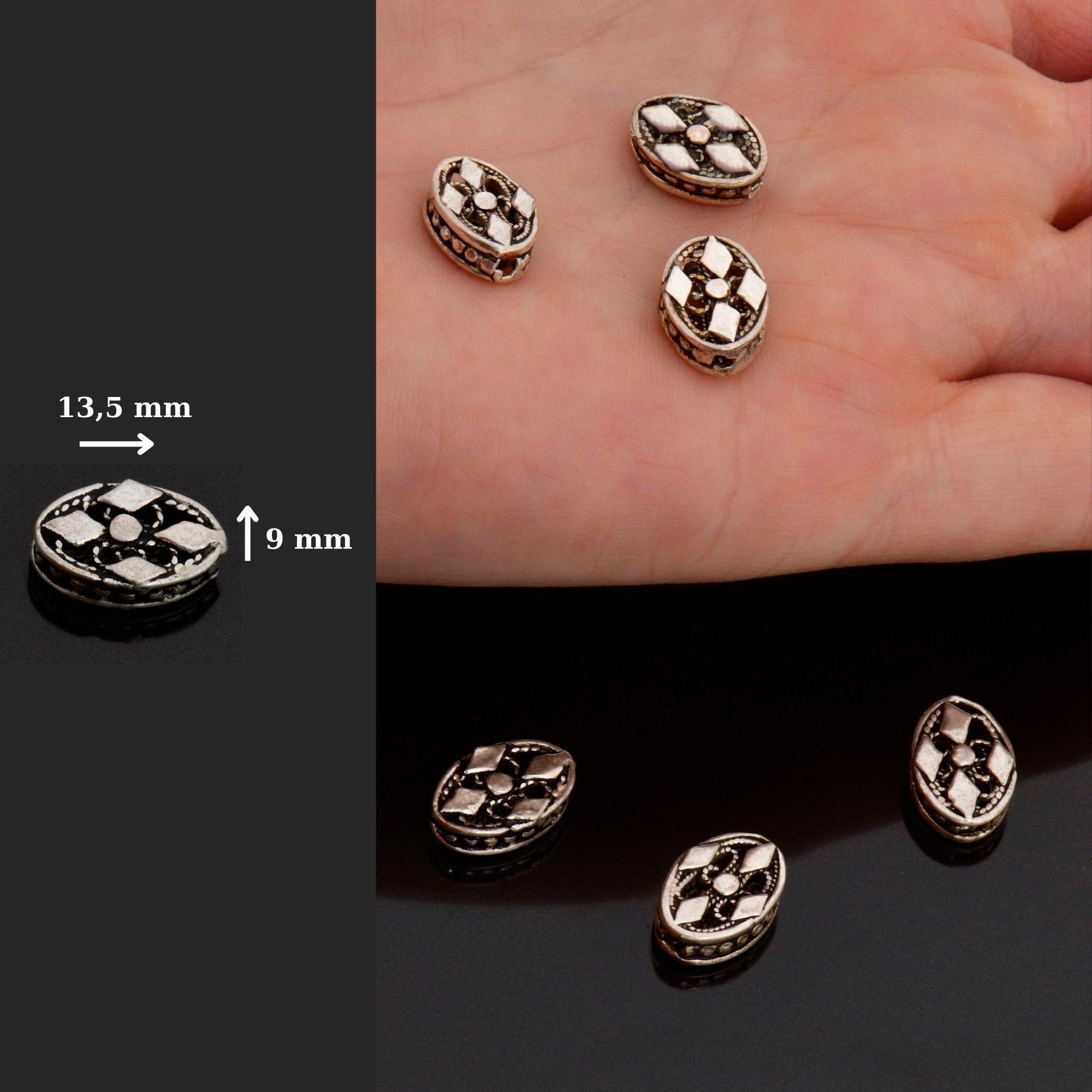 925 Sterling Silver Flat Tube Spacer Beads, Handmade Silver Spacer Beads, Solid Silver Spacer Beads, Jewelry Supply, M120