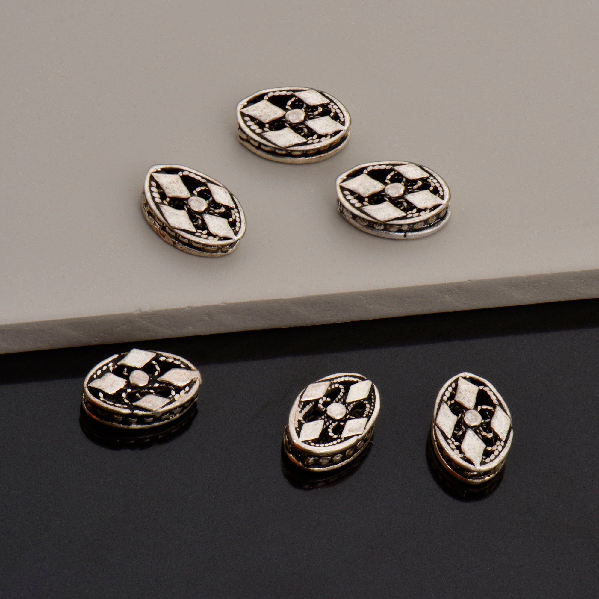 925 Sterling Silver Flat Tube Spacer Beads, Handmade Silver Spacer Beads, Solid Silver Spacer Beads, Jewelry Supply, M120