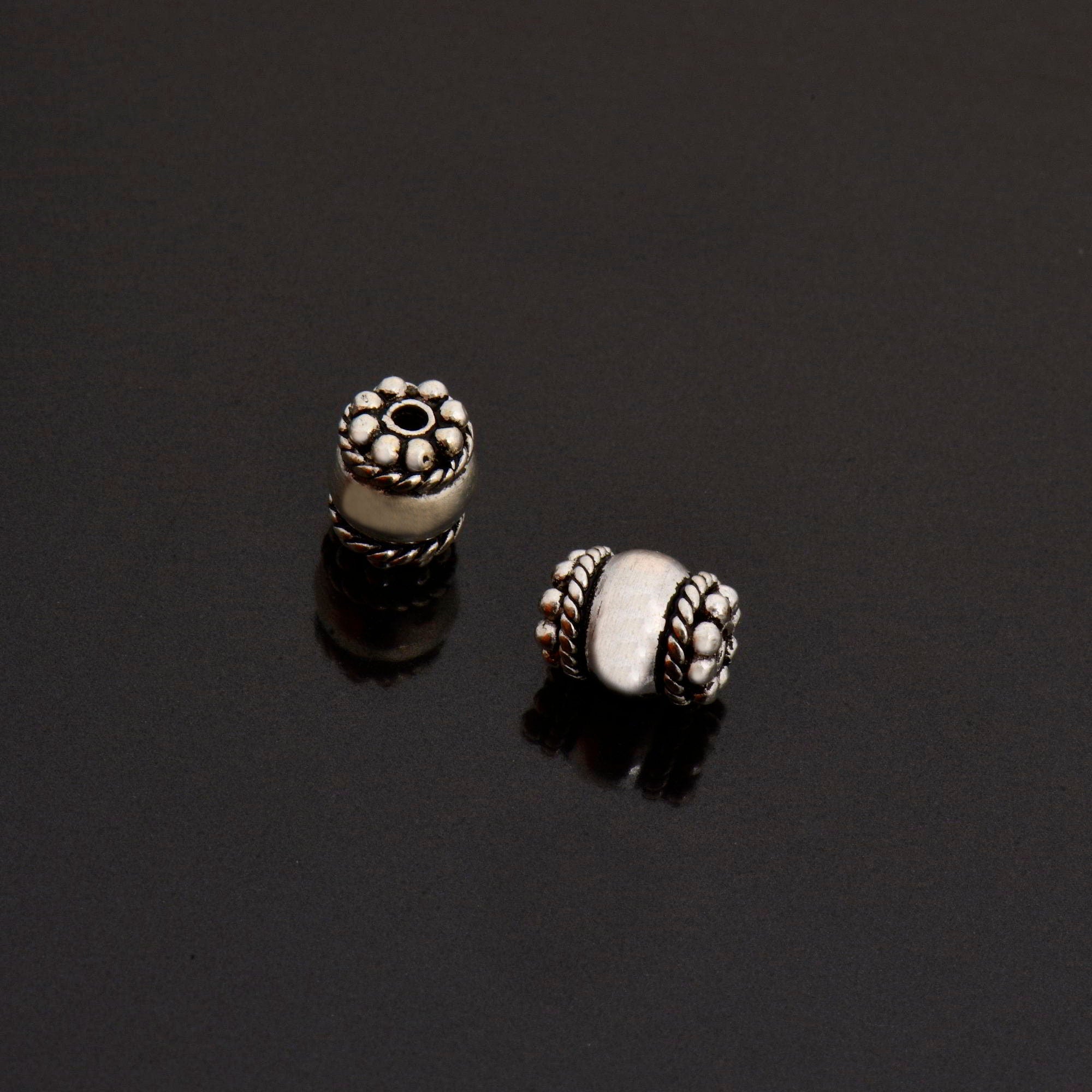 24K Gold Vermeil & 925 Silver Capped Beads, Handmade Silver Beads in Gold, Solid Silver Beads, Jewelry Supply, M/VM123