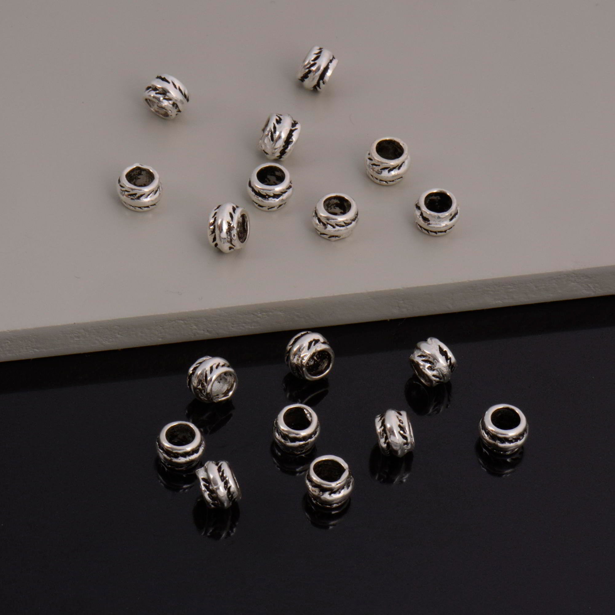 24K Gold Vermeil & 925 Silver Large Hole Bead Rings, Silver Hole Beads Rings, 24K Gold Plated Bead Rings, Jewelry Making Findings, M/VM139