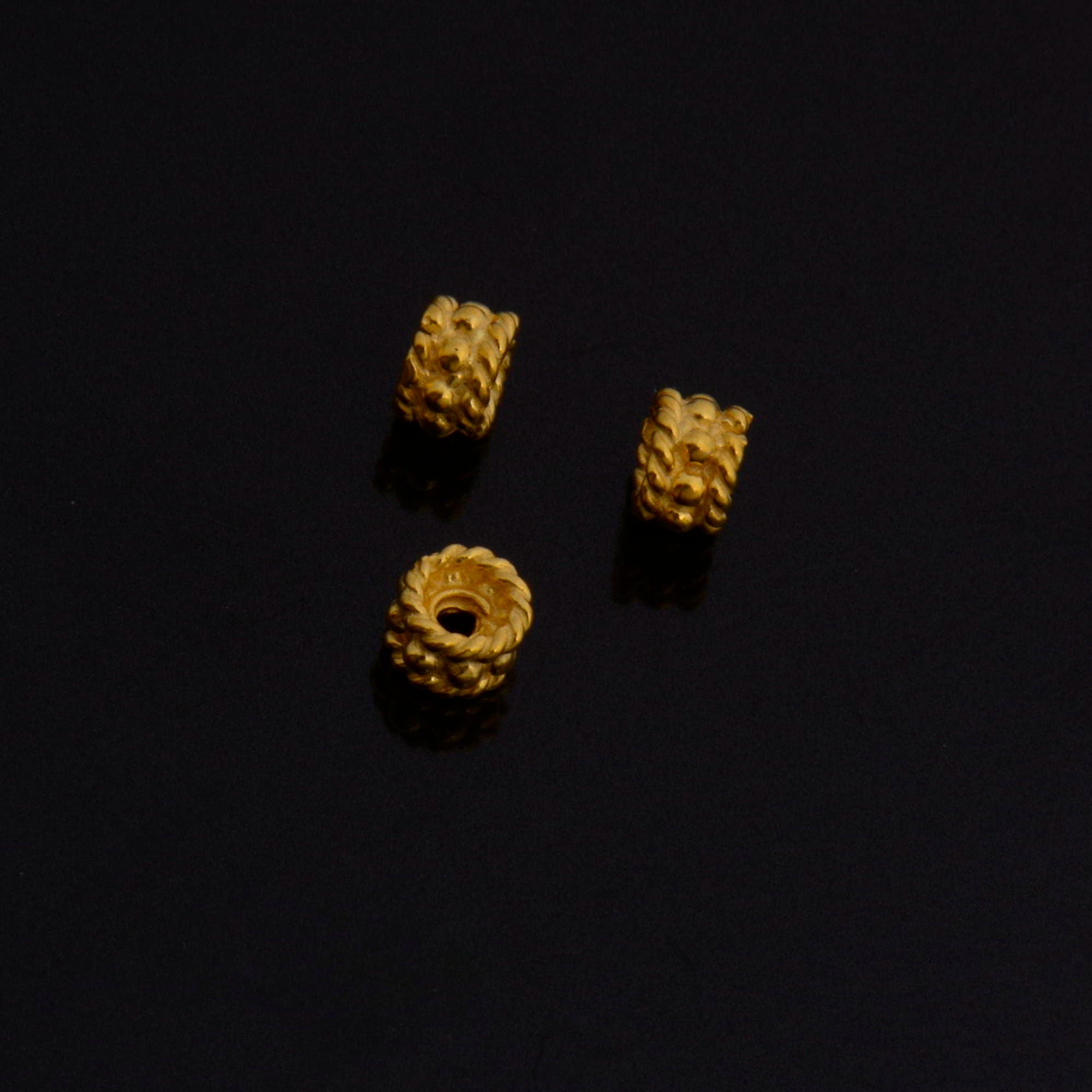24K Gold Vermeil Separators, Handmade Silver Beads in 24K Gold, 925 Solid Silver Beads, Spacer Beads, Jewelry Supply, VM144