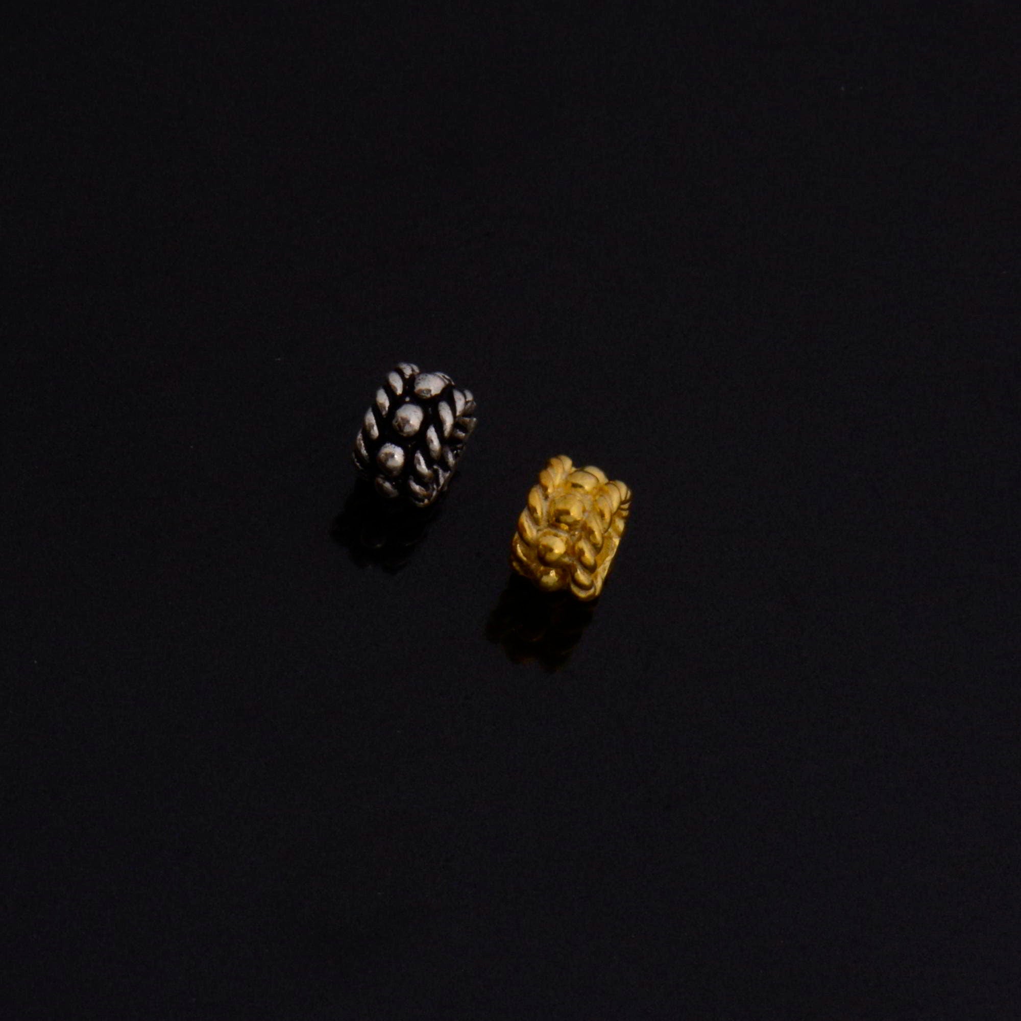 24K Gold Vermeil & 925 Silver Separators, Handmade Silver Beads in 24K Gold, Solid Silver Beads, Spacer Beads, Jewelry Supply, M/VM144