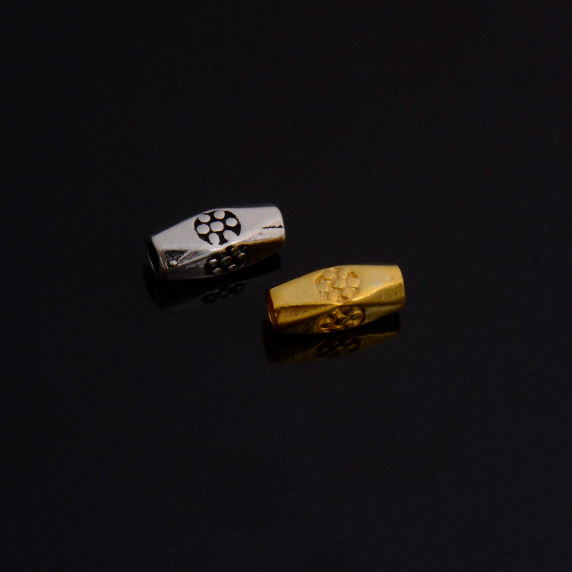 24K Gold Vermeil & 925 Silver Large Hole Tube Beads, Tube Beads in Gold, Large Hole Tube Beads, Silver Tube Beads, S59V - S59