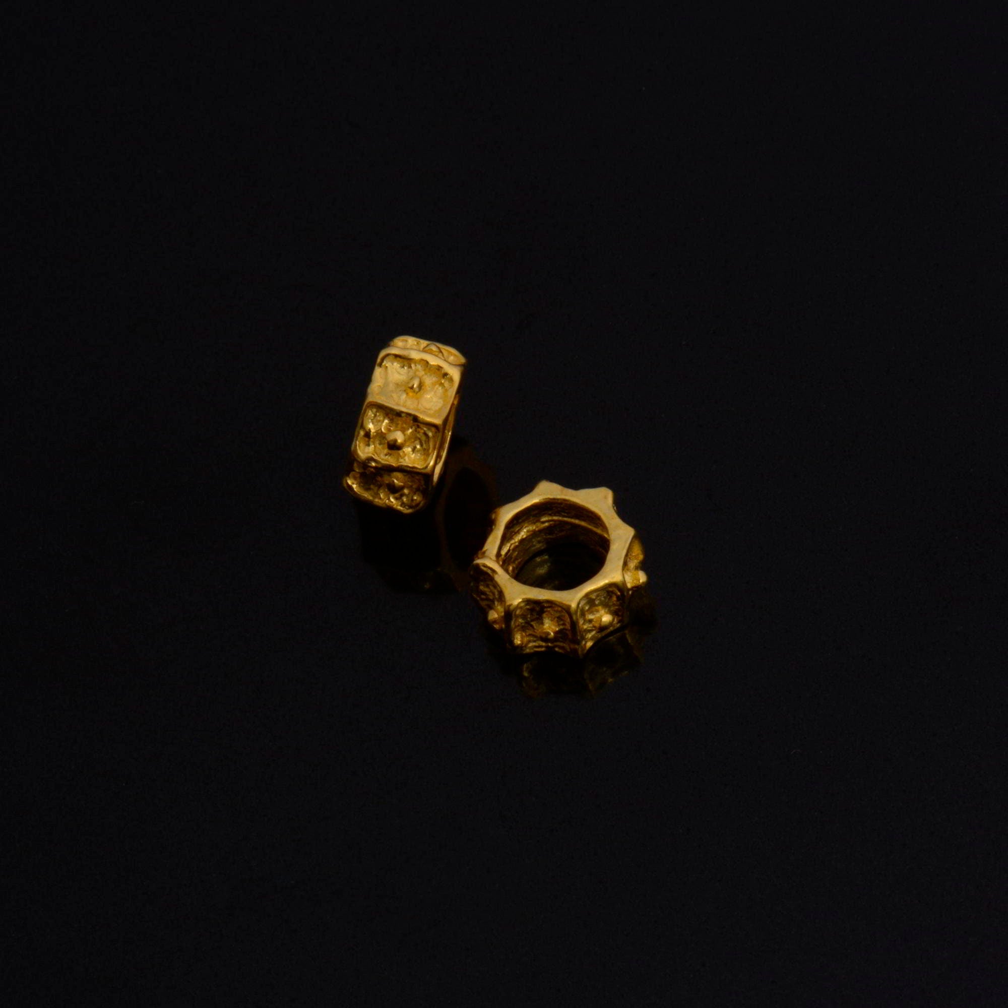 24K Gold Vermeil & 925 Silver Large Hole Bead Rings, Hole Beads Rings, 24K Gold Plated Bead Rings, Jewelry Making Findings, S61 / S61V